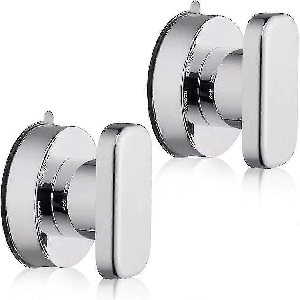2er-Pack starke Saugnapfgriffe für Türen, Schränke, Kühlschrank, Glas & Bad (silber)