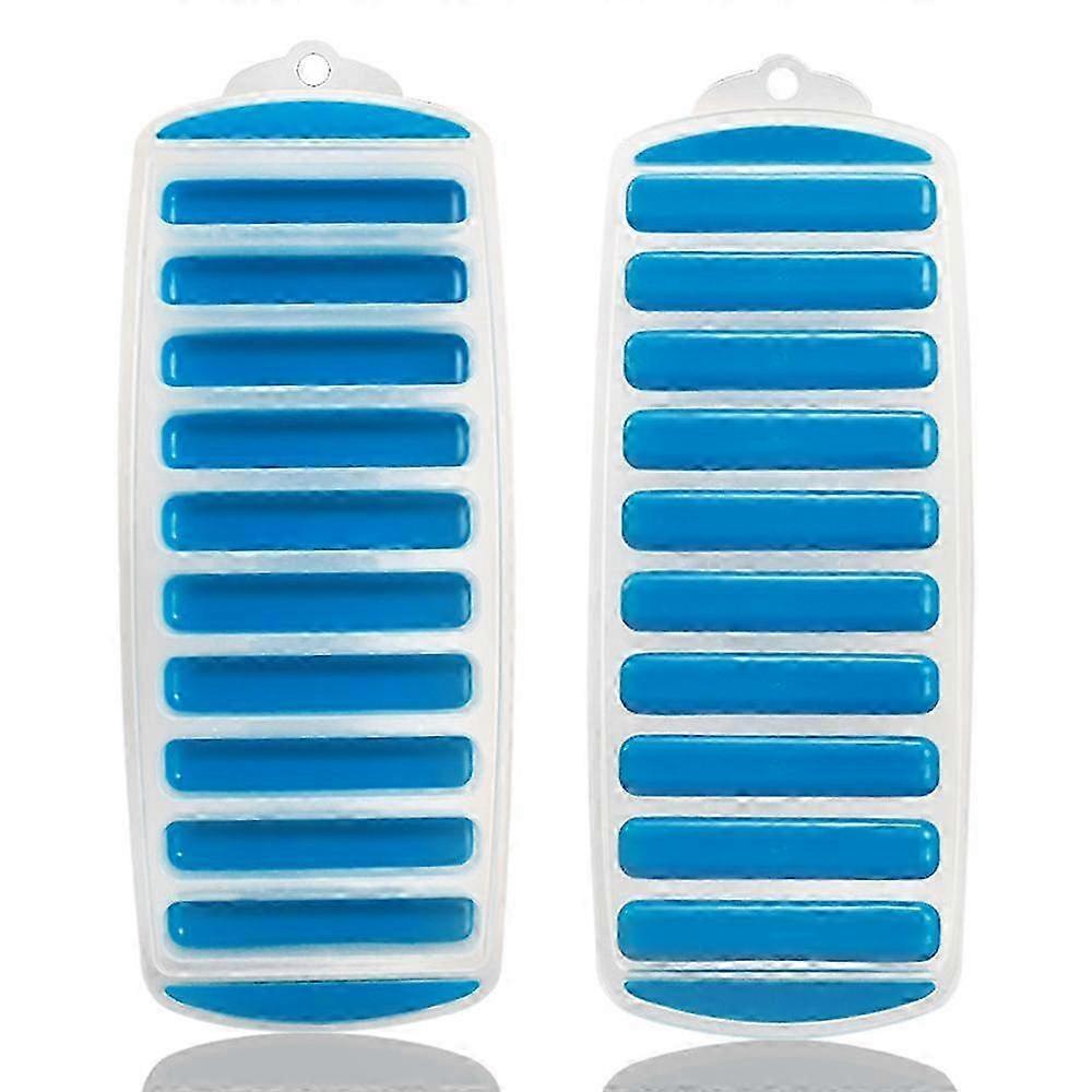 Herbruikbare siliconen ijsblokjesbak voor waterflessen, eenvoudig push-pop ontwerp, geelblauw