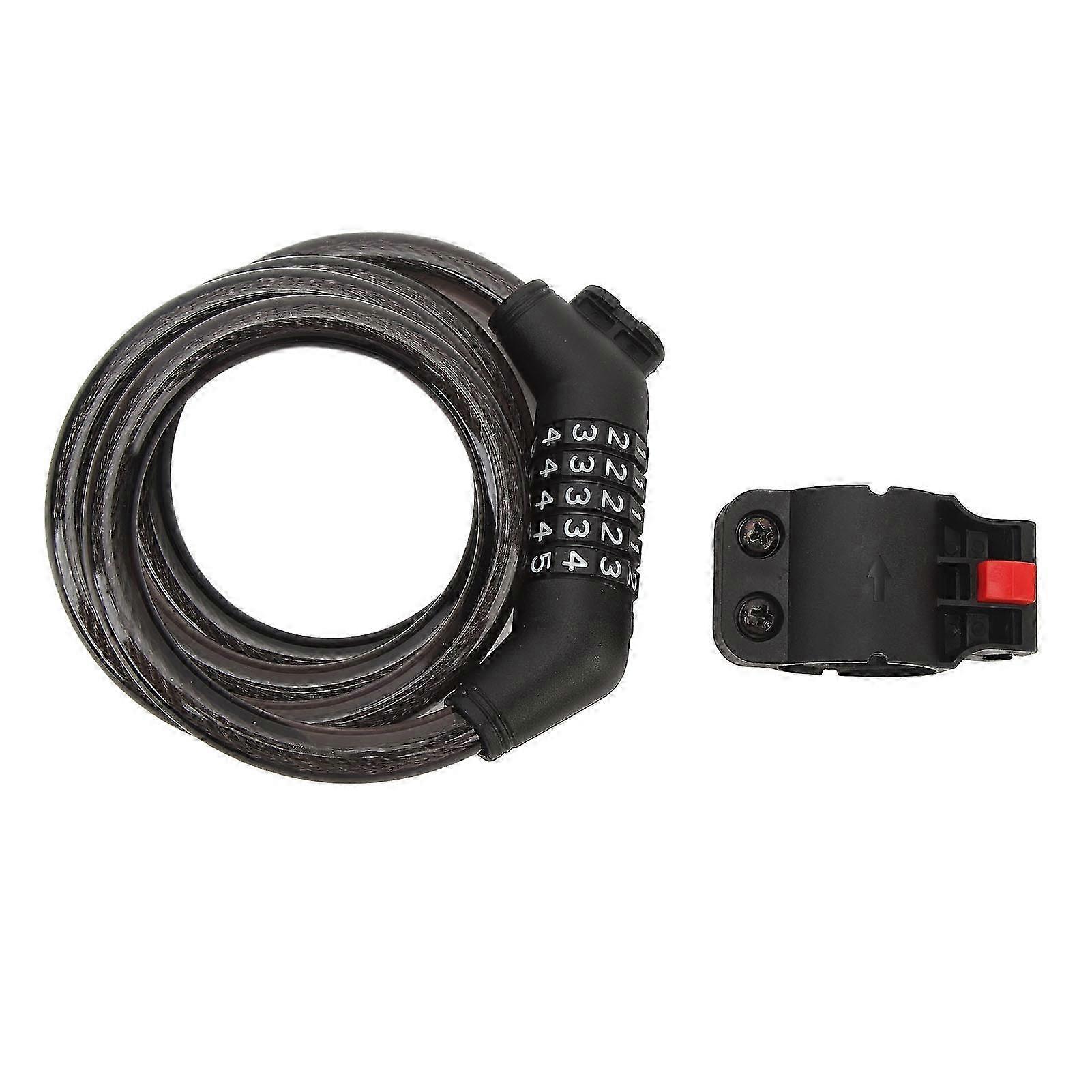 2025 3.6ft with Mounting Bracket Anti Theft Universal 5 Digit Resettable Coiling Bicycle Lock for Skateboards Scooters