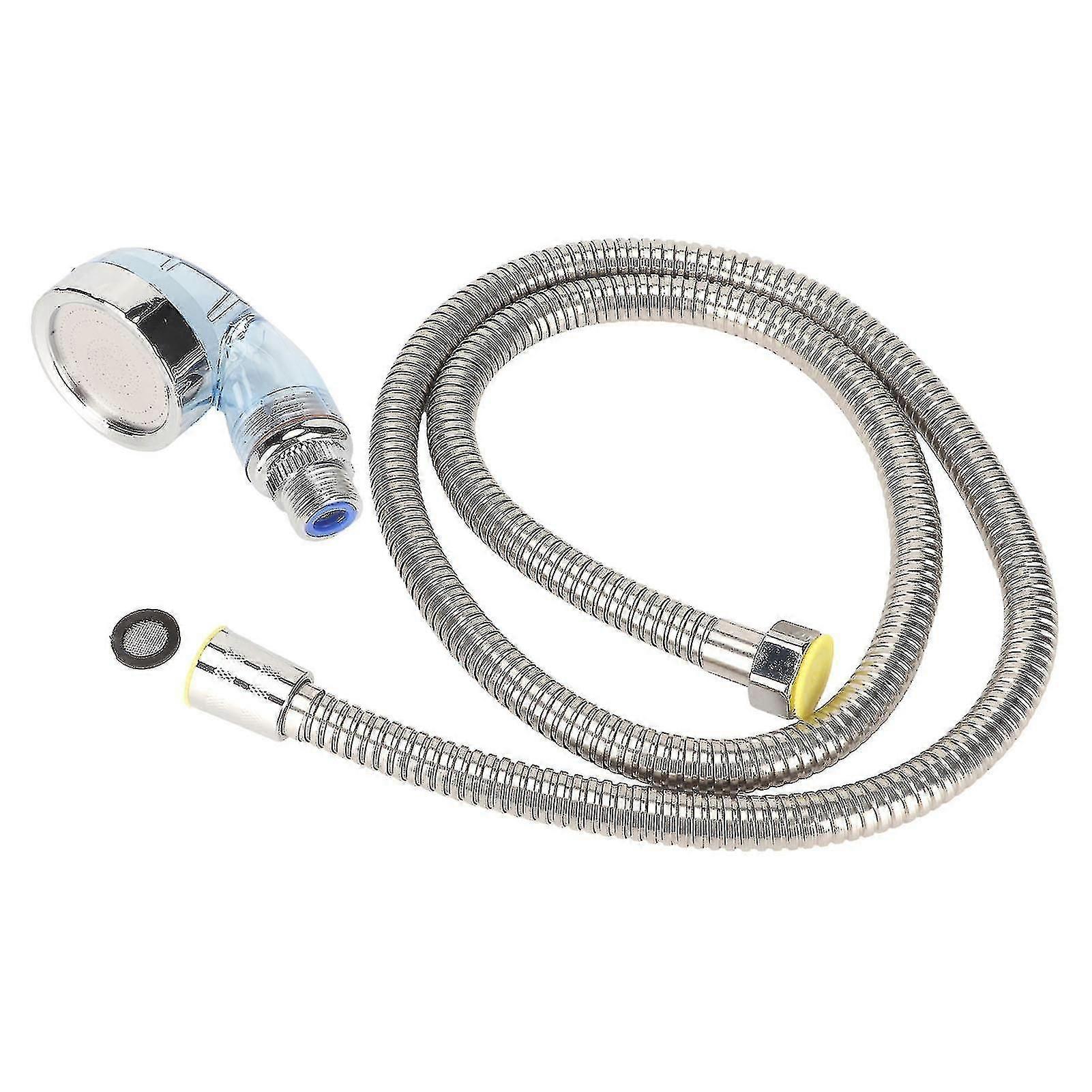 طقم بخاخ وعاء شامبو صالون مع خرطوم فوهة مطلي بالكهرباء مقاس 120 سم لمحلات الحلاقة (أزرق)