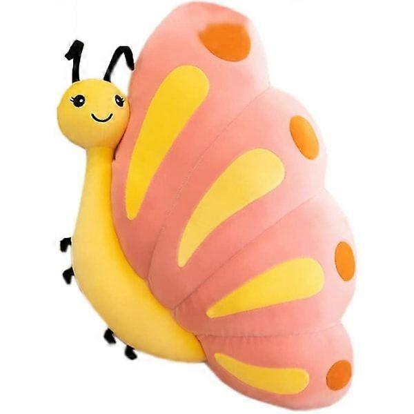 Cute Butterfly Plush Doll Creative Simulation Plush Pillow Girls Sleeping Hugging Pillow Cartoon Plush Toys (Pink, 50cm)