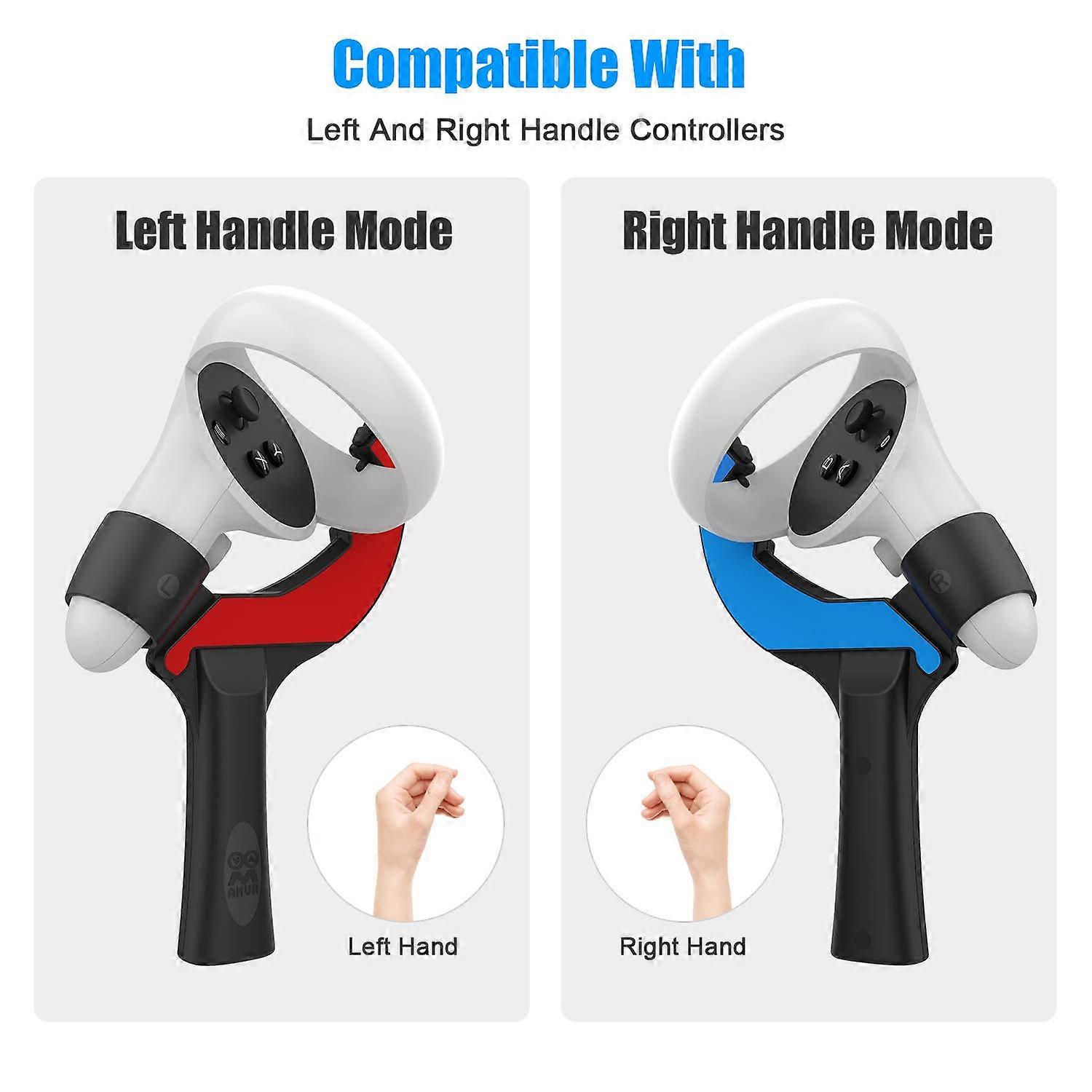 1 PC Table Tennis Paddle Grip Handle for Oculus Quest 2 Touch Controllers Playing Eleven Table Tennis VR Game