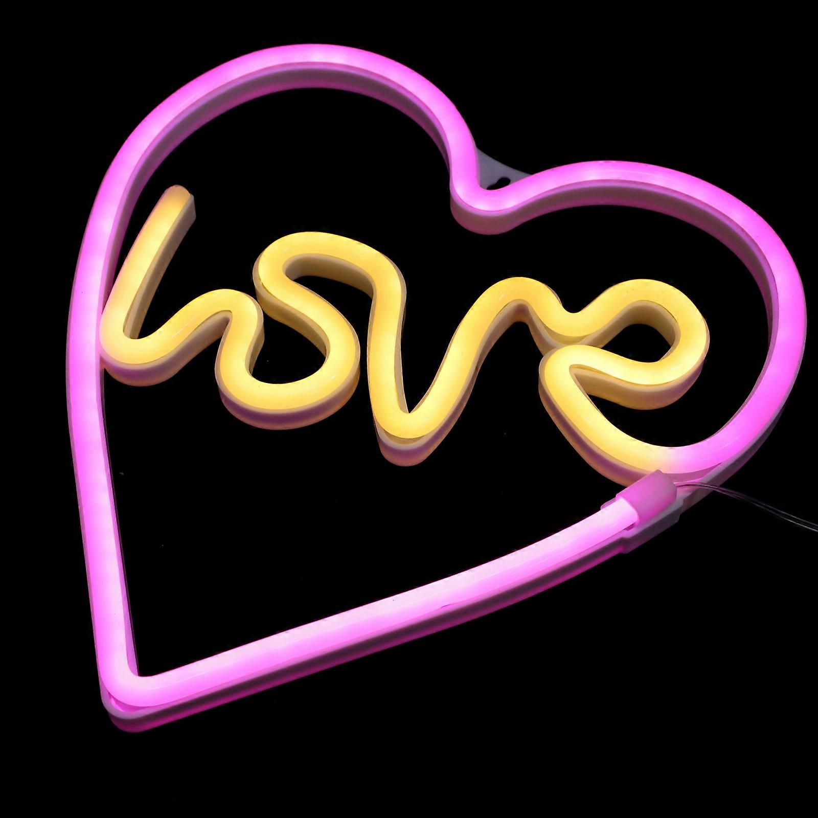 Decorative Neon Light LED Heart Shape Lamp for Decor 1Pcs White