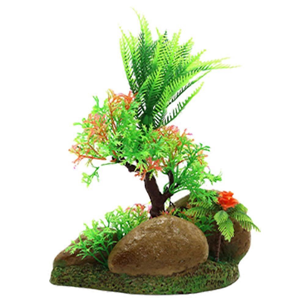 Fish Tank Structure Decor Simulation Coconut-Tree Adornment Resin Underwater Crafts For Aquarium 1Set