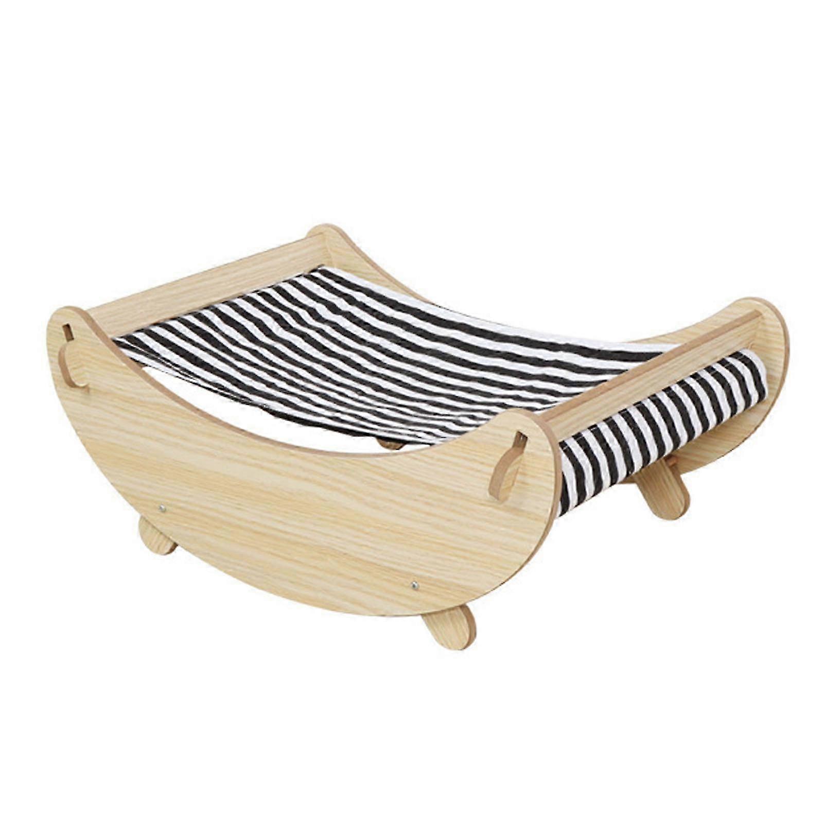 Breathable Wooden Cat Hammock with Large Space �C Multi-Functional Swing Chair Bed for Kittens Suitable for All Seasons