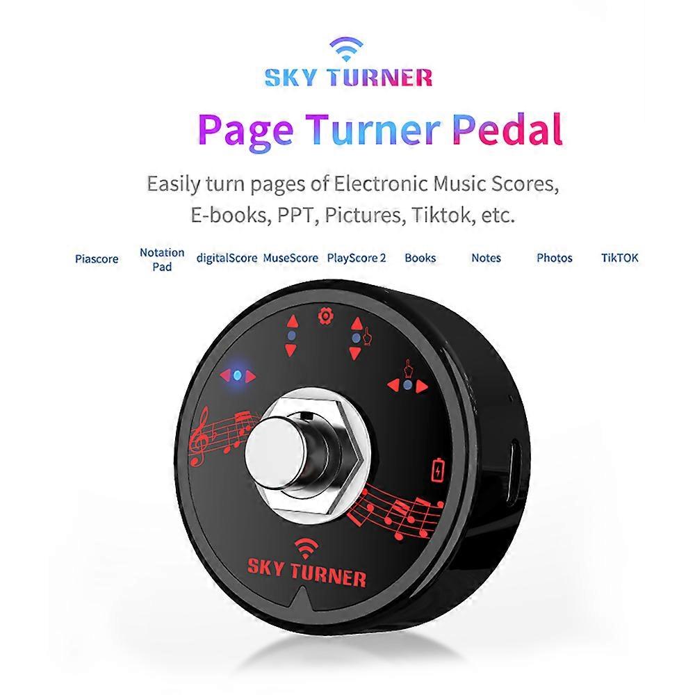 ST-1 BT Page Turner Pedal Rechargeable Wireless Foot Switch for Tablet Smartphone Electronic Music Scores E-books PPT Pictures Videos