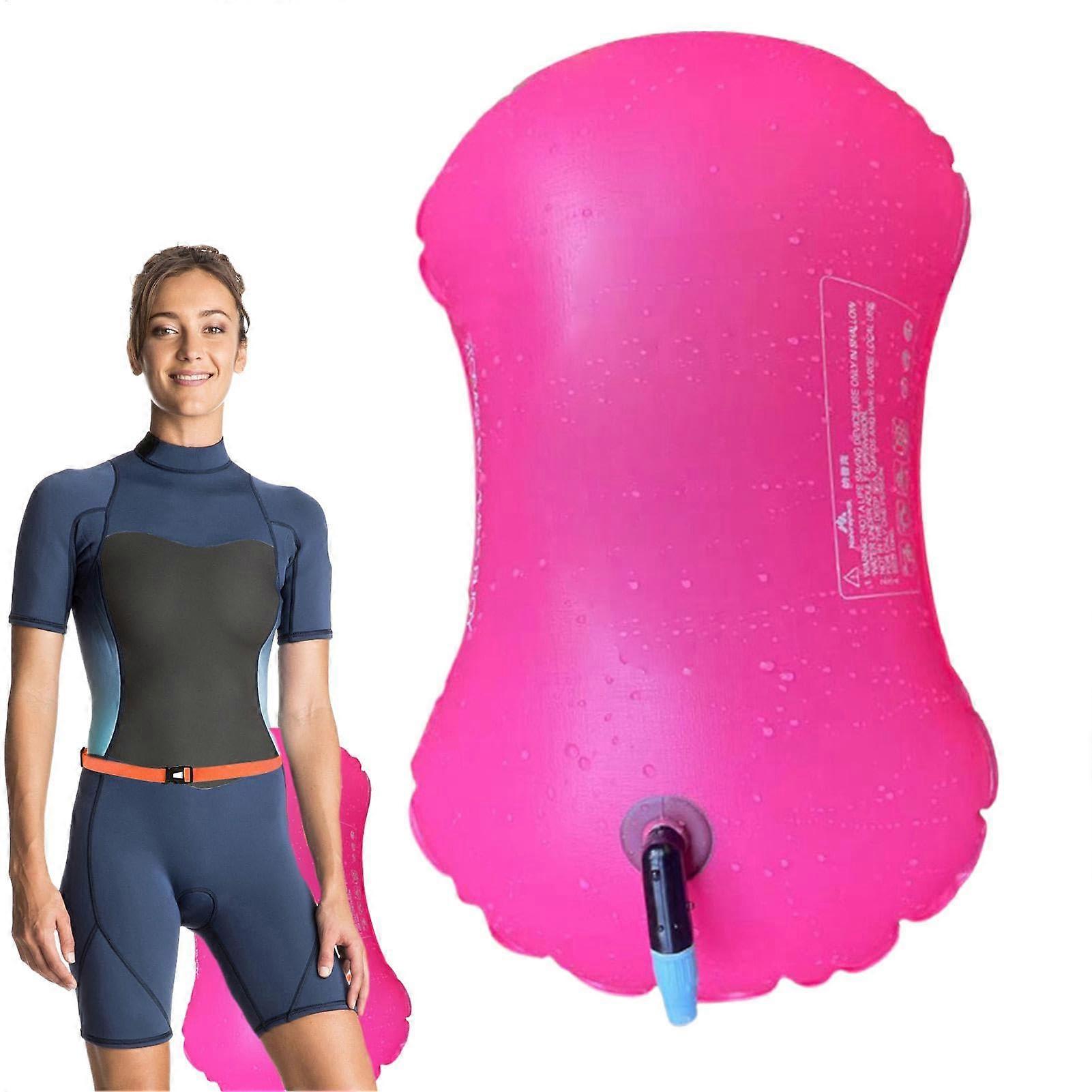Swim Bubble Float Swim Dry Bag | Lightweight High Visibility Waterproof Bag for Pool and Open Water | Pink
