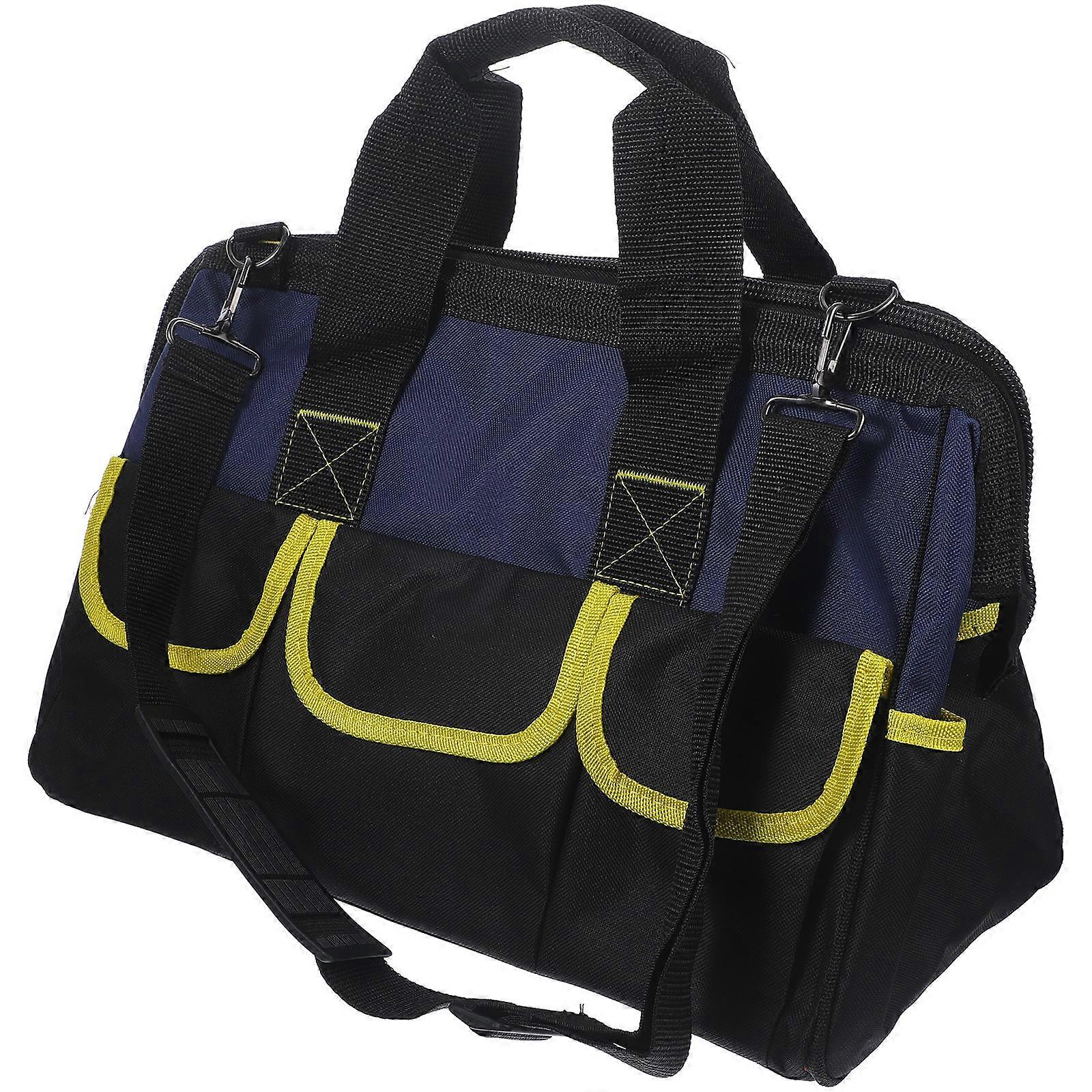 Men Tool Bag Wide Mouth Tools Storage Portable Diy Work Blue 41X28cm 1Pcs