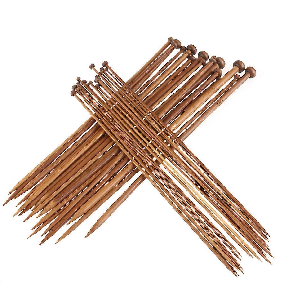 Single Pointed Needles Foxnovo Carbonized Bamboo Knitting Accessories For Craft Enthusiasts 2.0mm-10mm 35cm 18Pairs