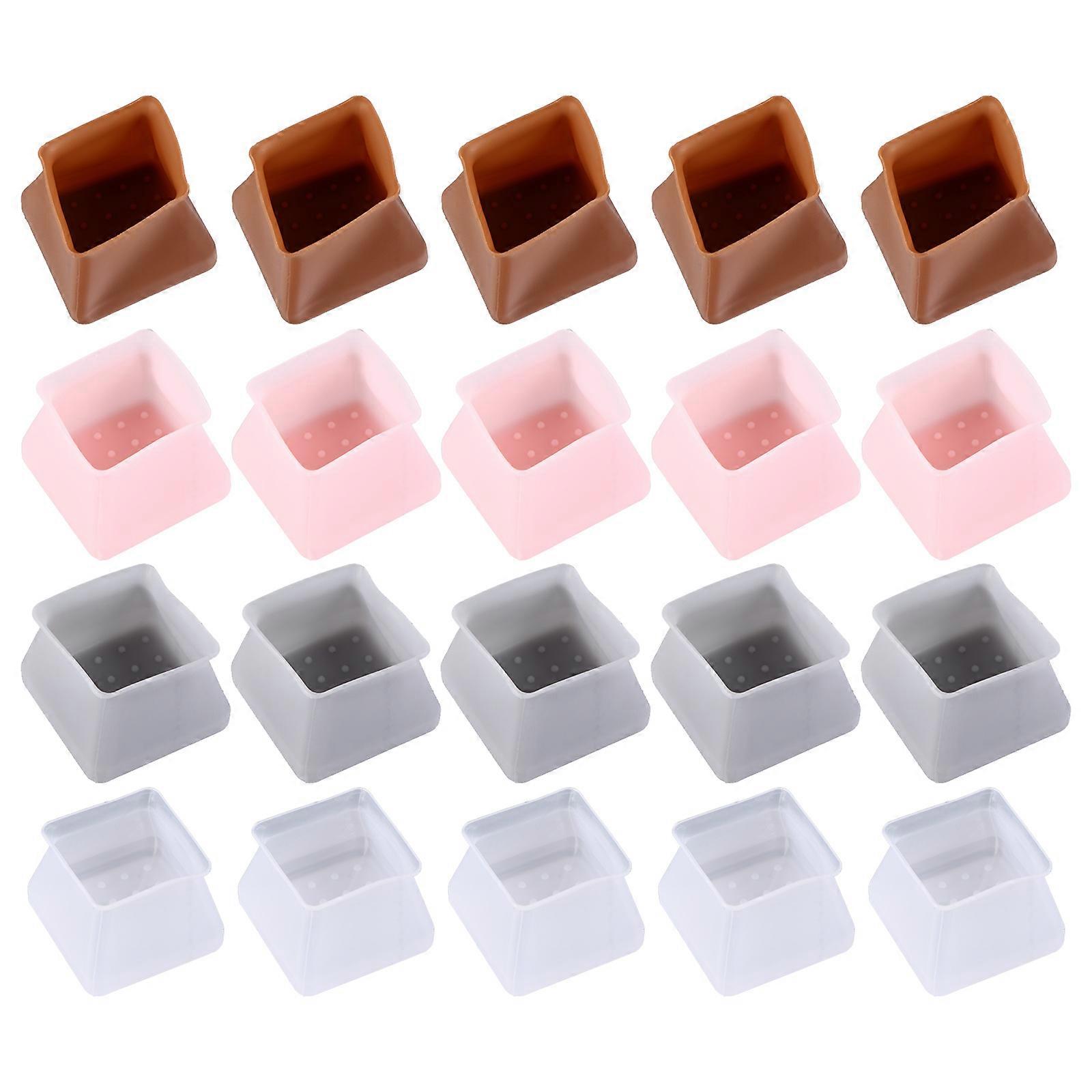 Protective Caps For Chair Legs Anti-Scratch Homeowners 4x4x3cm Assorted Color 20Set