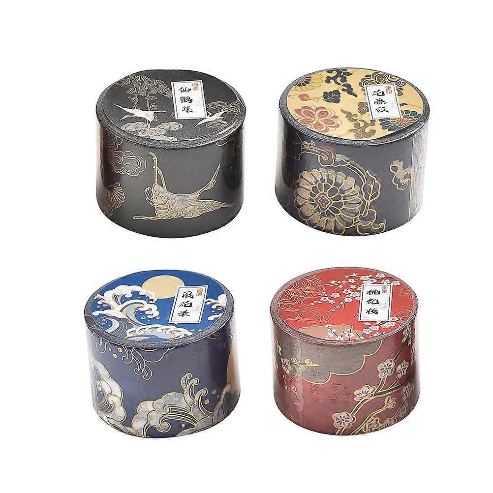 Crafting Tape Style Washi Paper 4.3x4.3x3cm for Stationery and Creative DIY Enthusiasts 4 Rolls per Set