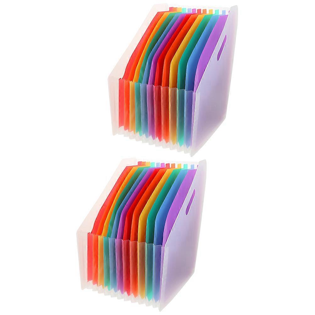2pcs Capacity Accordion File Organizer Transparent Desktop Folder for Receipts and Documents Portable Office Supply for Tidy Storage