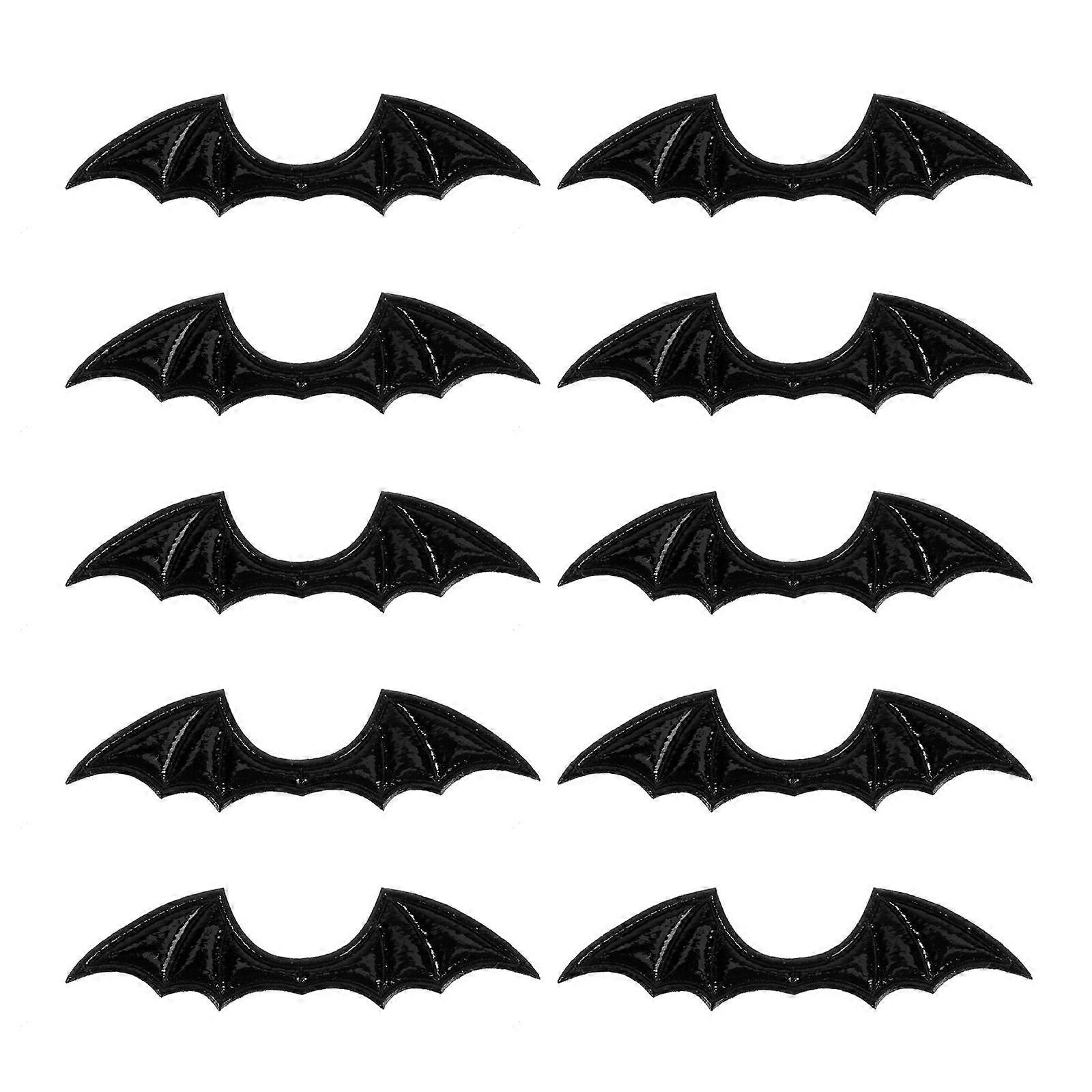Bat Wings For Boots Diy Decorative Prop Black 6x1.5x0.2cm Lolita Style Clothes Accessories 10Pcs