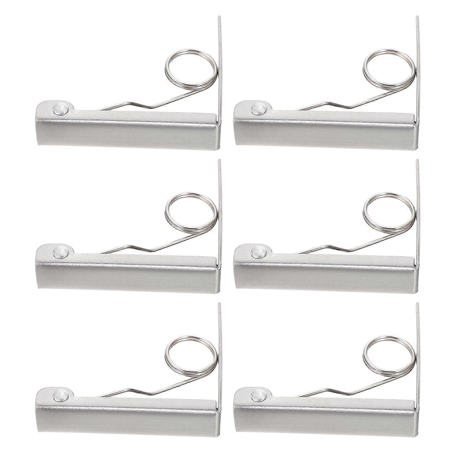 Portable Tablecloth Clips Silver 8x6cm Rectangular Secure Holding 6Set