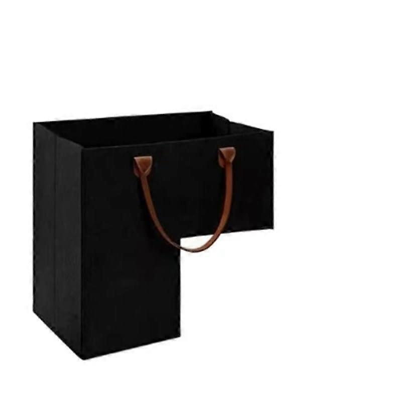 Staircase Organizer Basket Foldable Storage Bag with Handles, (Black)