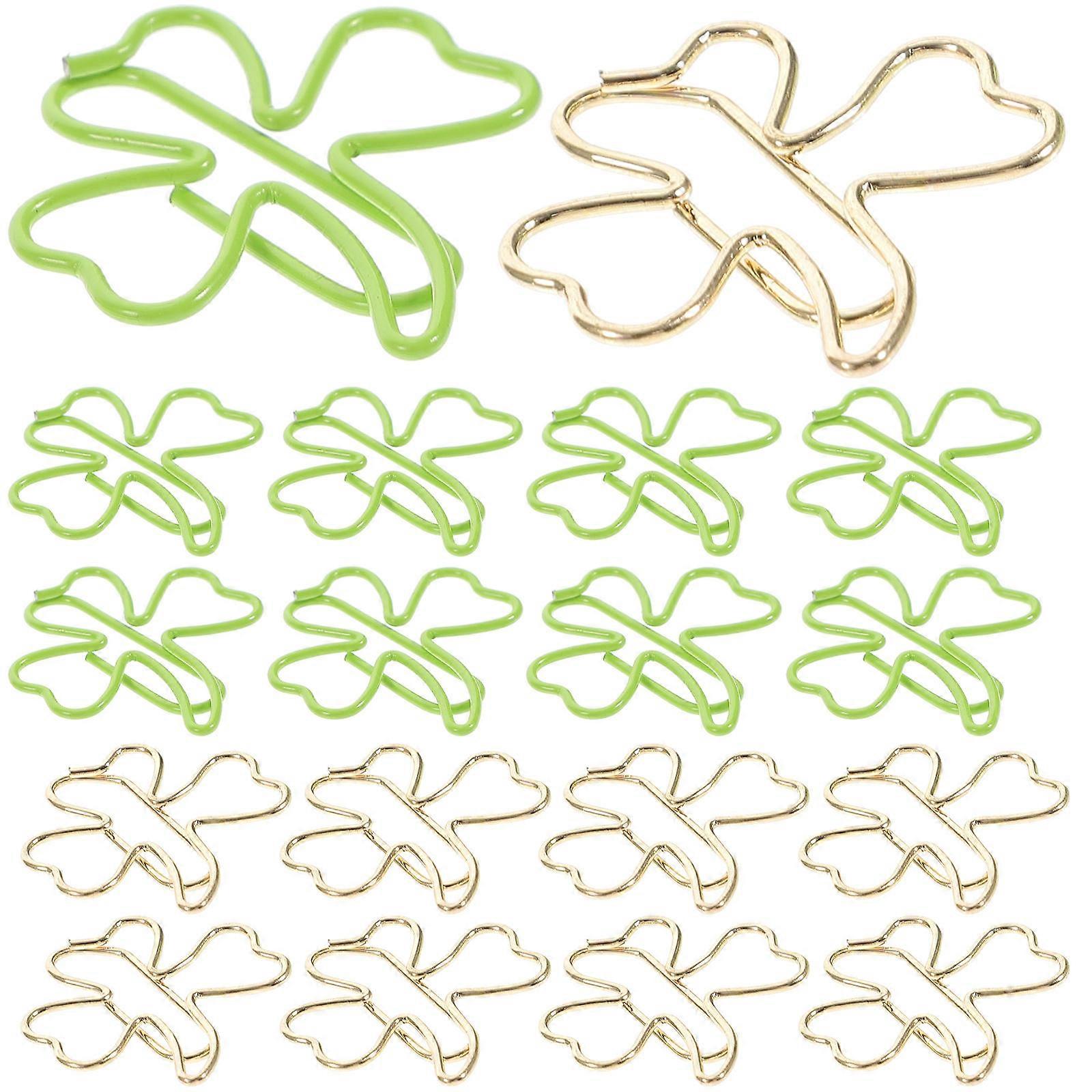 Paper Clips Shamrock Shape Students 3.6x3.1x0.2cm Holding Cards 45Pcs