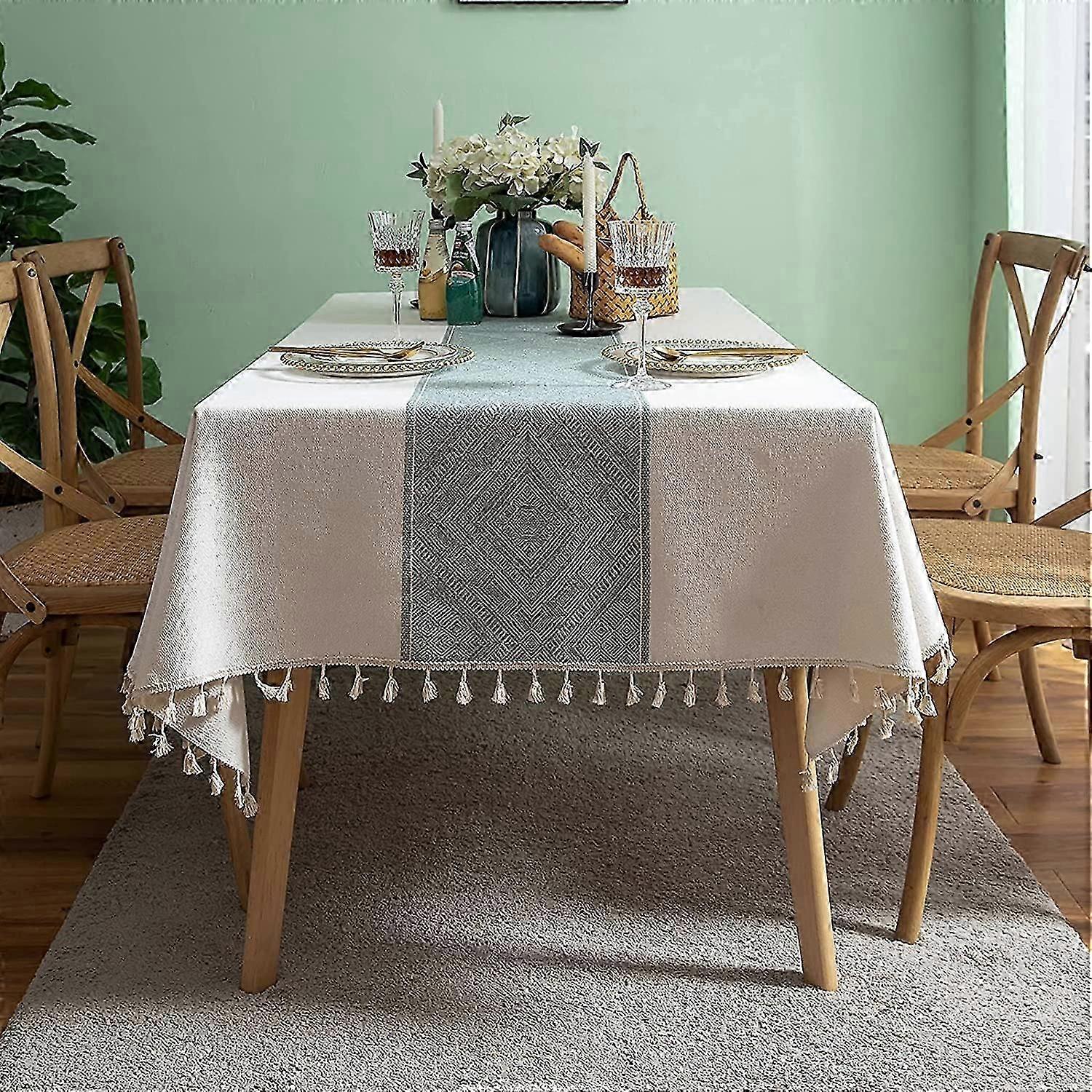 2024  Tablecloths Rectangle Washable Table Cloth Heavy Duty Dust-Proof Table Cover for Party Kit