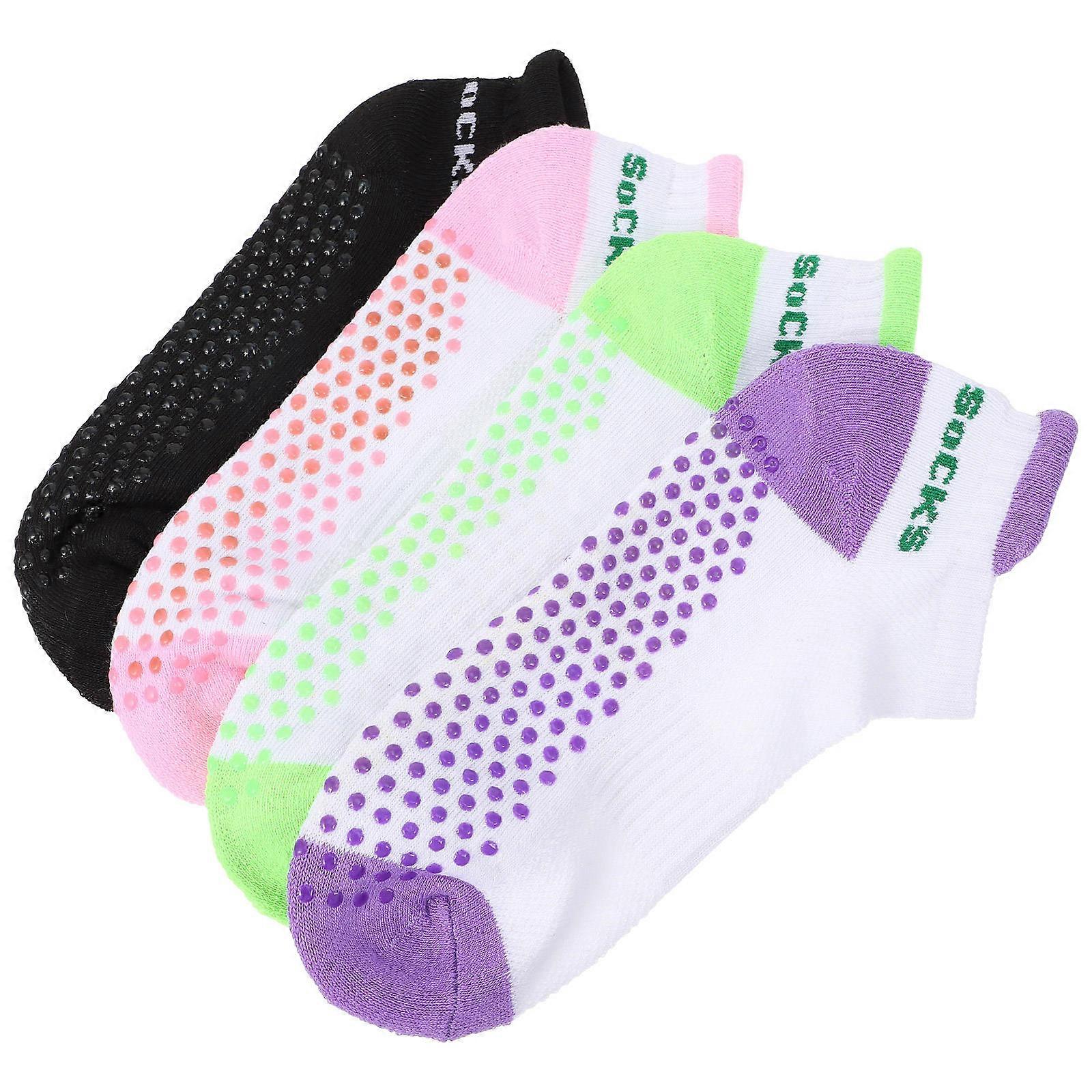 滑り止めソックスヨガソックスホームユースピンク4ペア