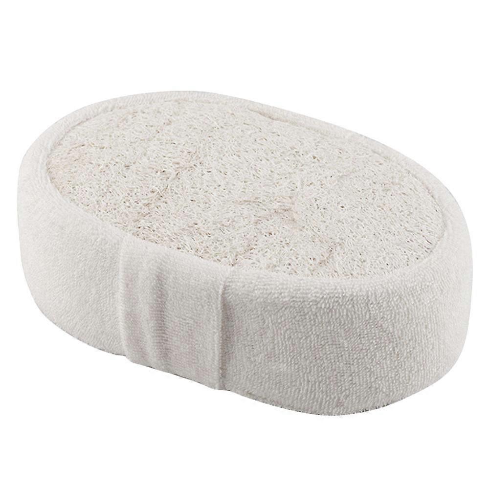 Natural Loofah Body Scrubber for Bathing Use with Beige Design
