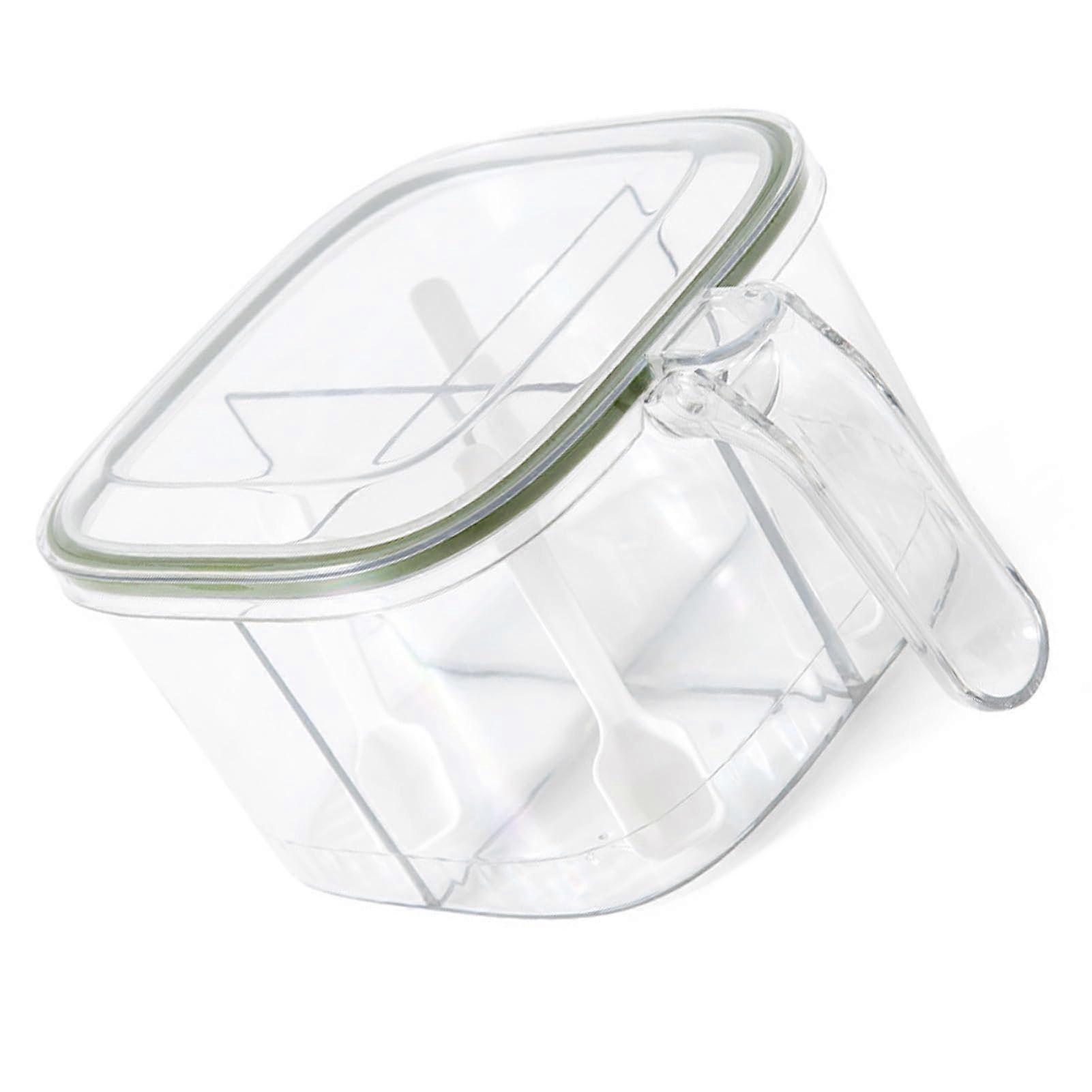 Spice box, Compact 4in1 spice box, Easy cleaning, Transparent, with lid for the kitchen (7igqy5nwzr11)