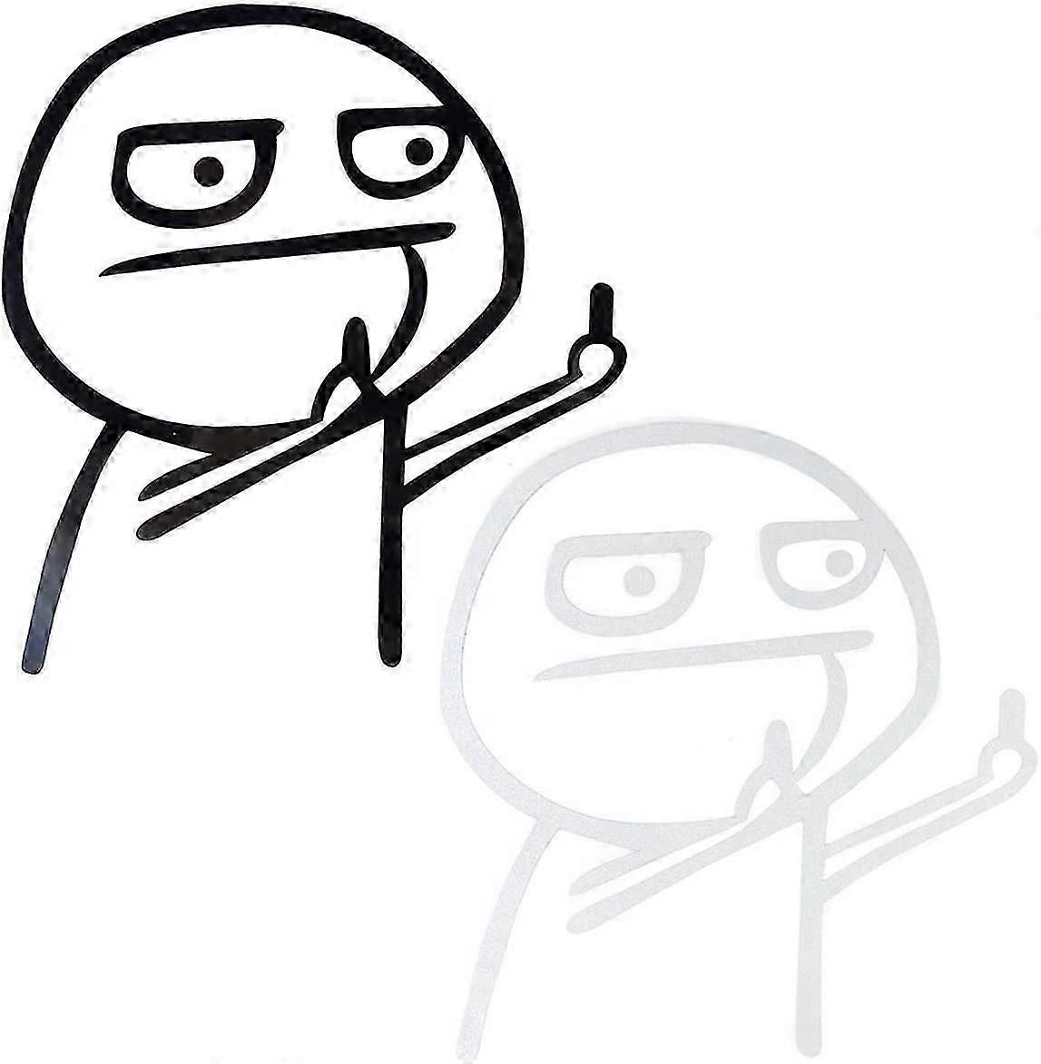 2 Adet Karikatür Komik Orta Parmak Vinil Araba Çıkartmaları Motosiklet Gövde Çıkartmaları Pencere Çıkartmaları Kaykay Çıkartmaları Laptop Çıkartmaları Erkek Kadın Çocuklar 5.9x5.