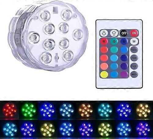 LED Pool Lights Waterproof : RGB Colour Changing Battery Powered LED Light Underwater with RF Remote Control IP68 Pond Mood for Vase Base Aquarium Spa