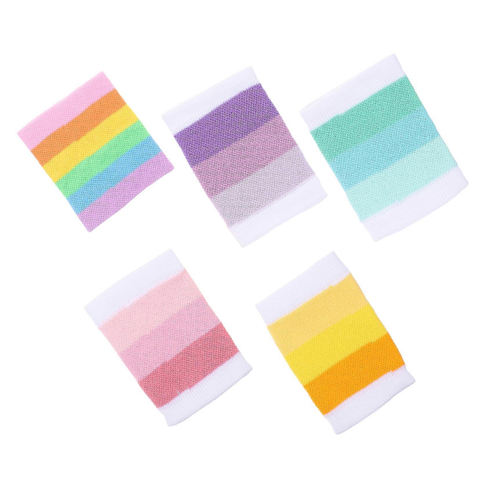 5pcs Elastic Sport Wrist Braces for Exercise, Thin Colorful Straps for Wrist Protection and Support