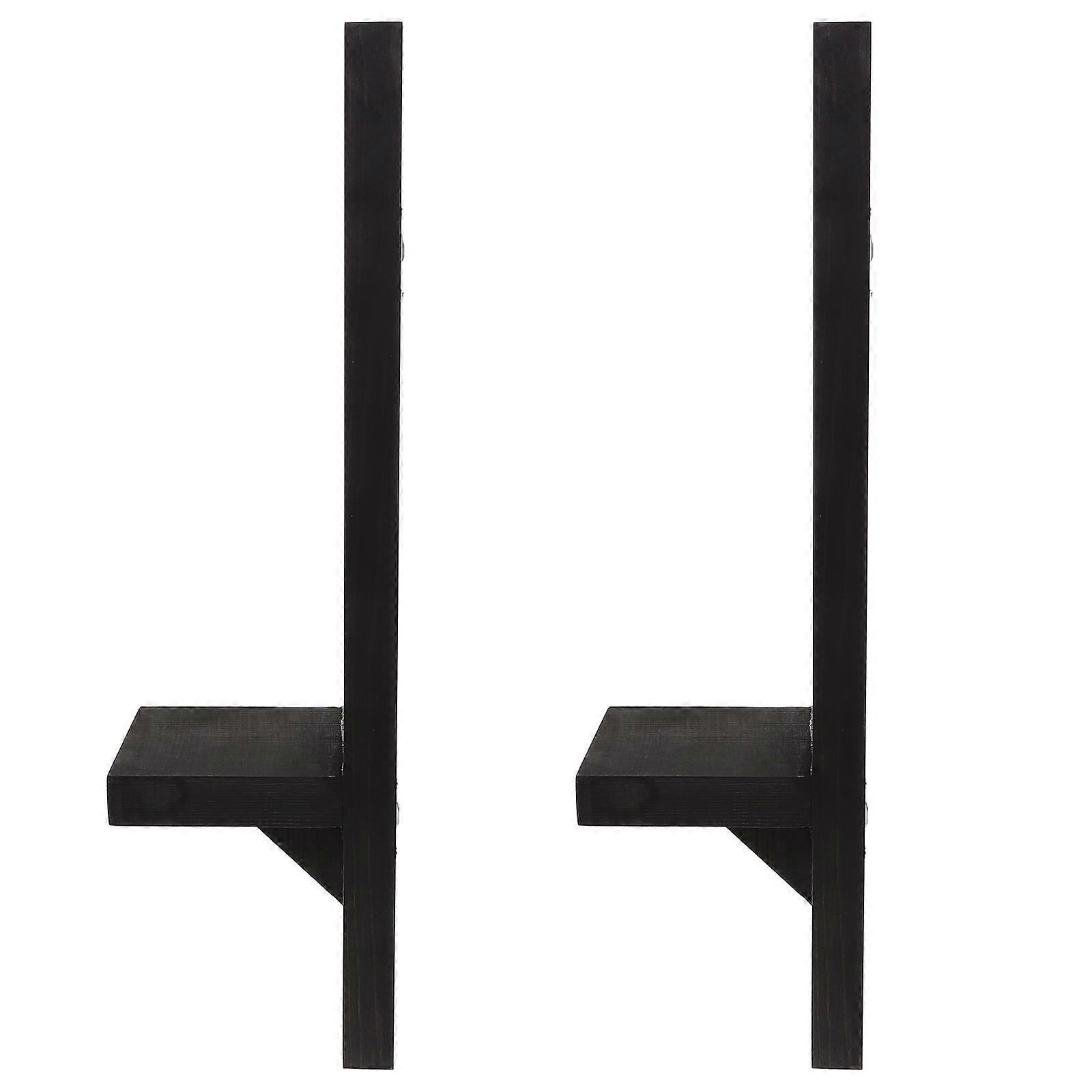 Candlestick Wall Sconce Rustic Wall Mount For Anniversary 39x11cm Black 2Pcs