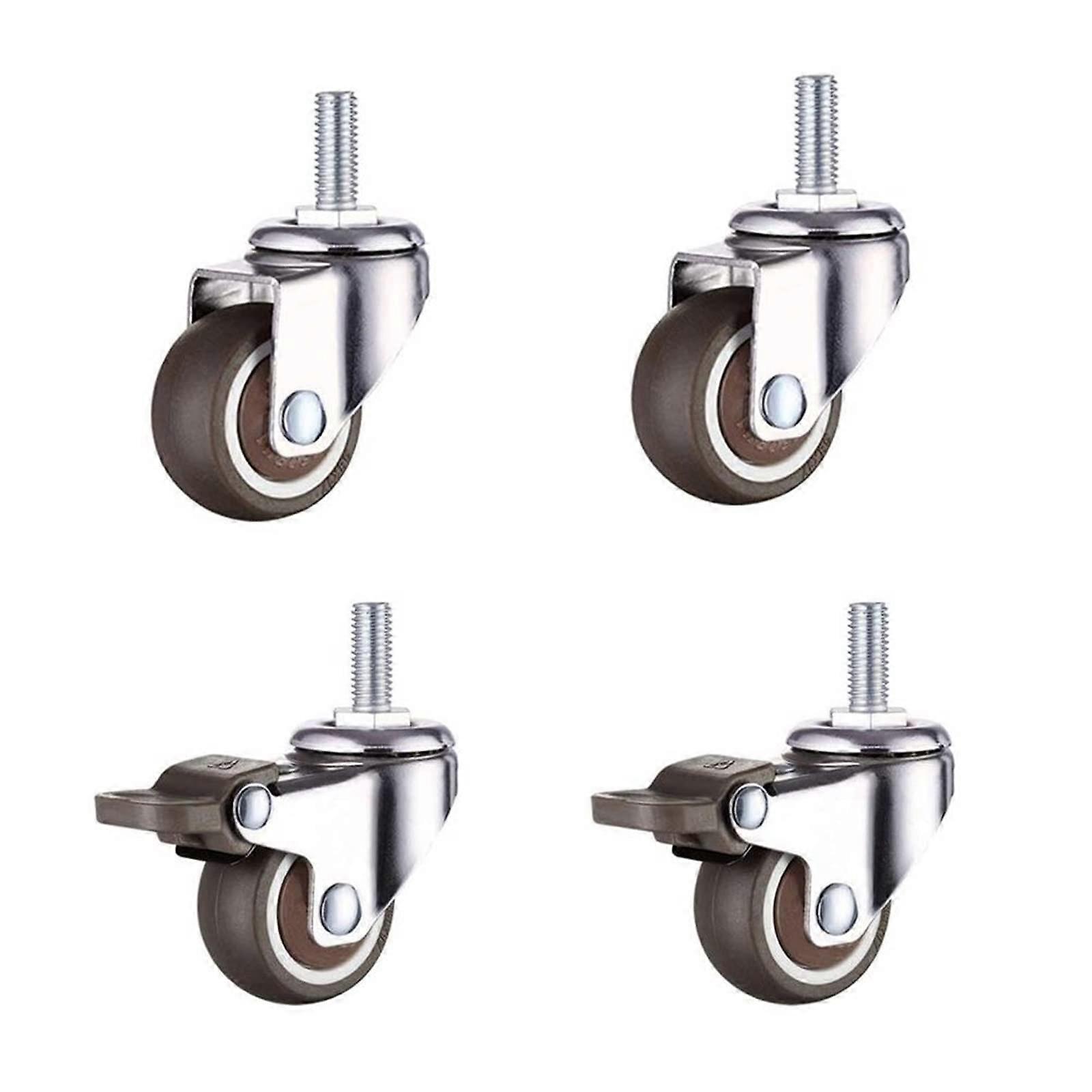 4 pieces/set 2inch shopping cart wheels trolley swivel caster soft rubber TPE M10x25mm