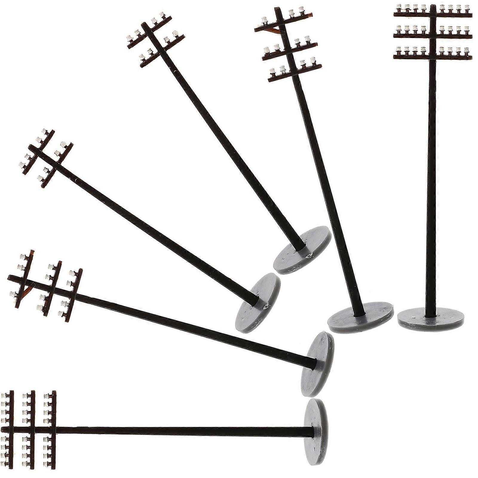 Model Railroad Telephone Poles Micro Landscape Accessory Train Model Fine Workmanship 6Pcs