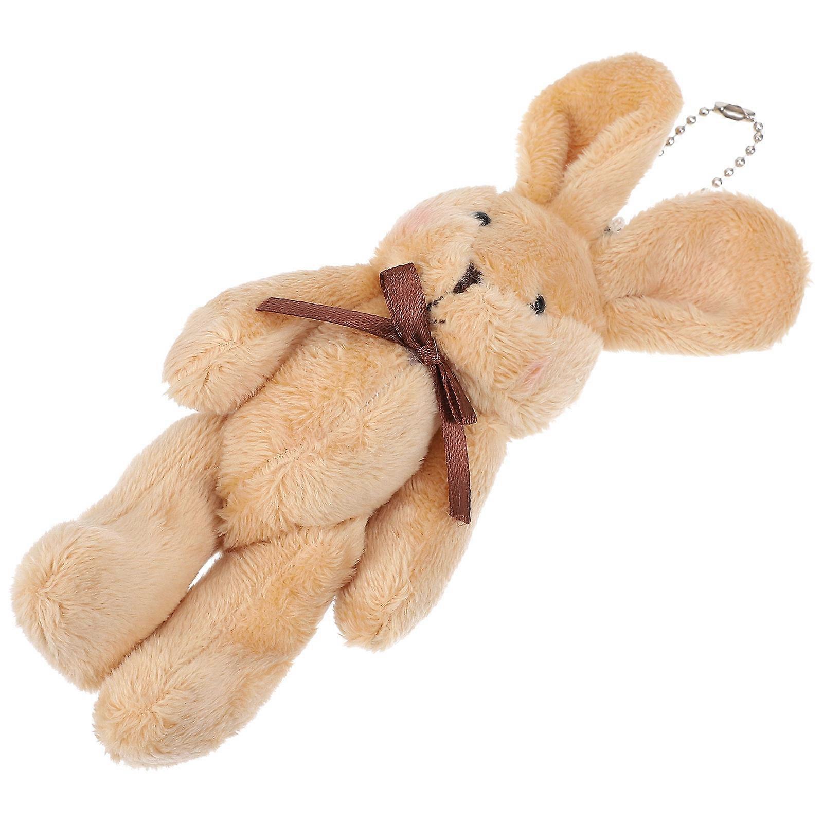 Soft Fluffy Cartoon Rabbit Plush Keychain Pendant Bag Charm for Car Keys Backpack Decoration Lightweight Key Holder Accessory