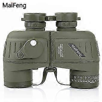 High Powered Military Binoculars 10X50 Telescope Professional Waterproof Binocular Army Green with Digital Compass Night Visions