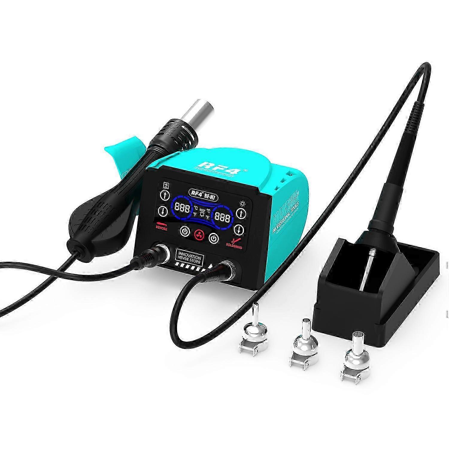 2 in 1 Digital Display Hot Air Rework Station and Soldering Iron Station, EU Plug