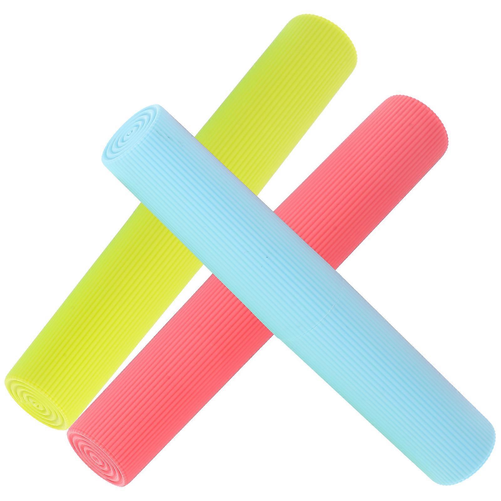 3pcs Portable Toothbrush Cases, Macaron Color Travel Organizers with Toothpaste Storage, Compact Lightweight for Business & Outdoor Use