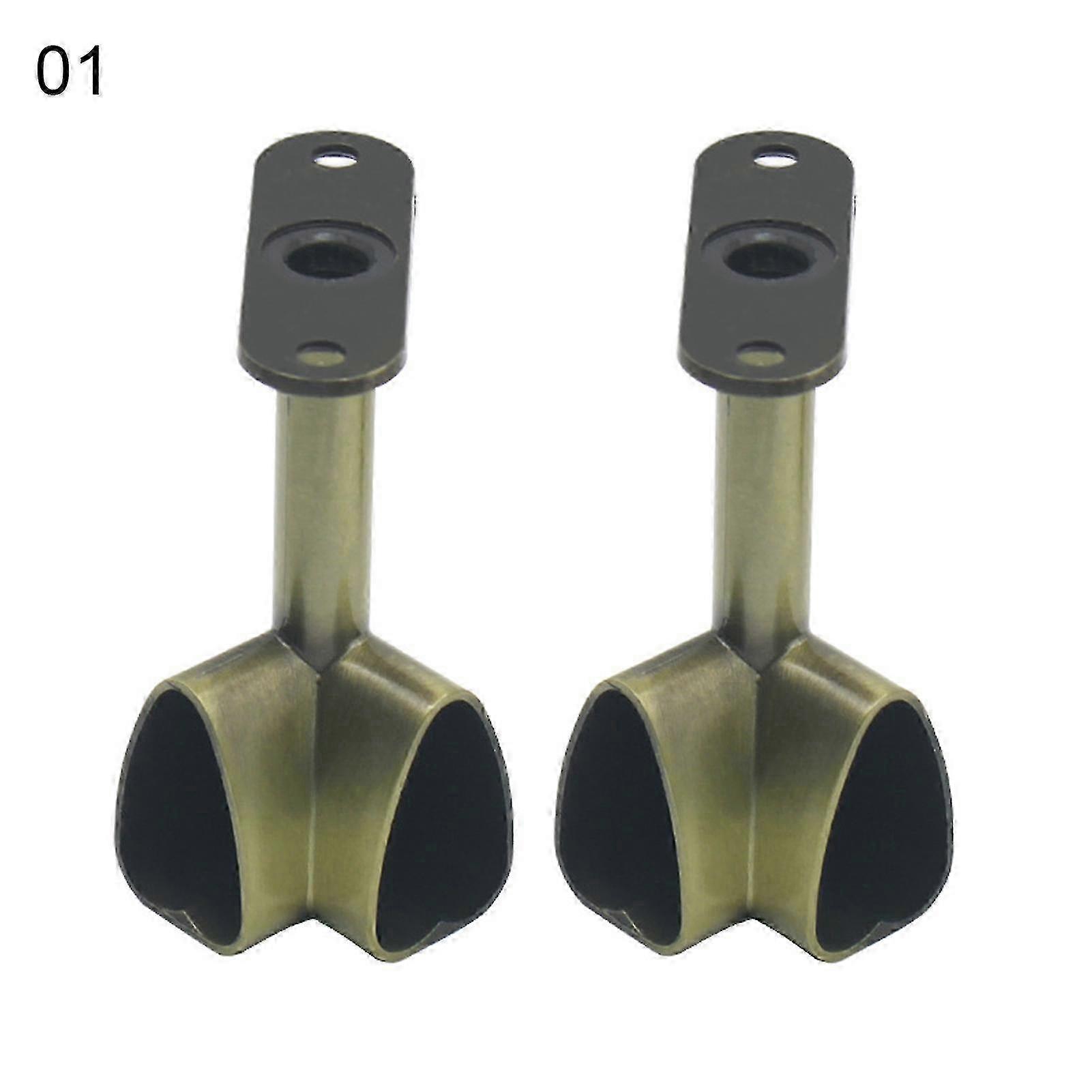2pcs Alloy Ceiling Mounted Bracket Corner Wardrobe Rod Clothes Rail Holder