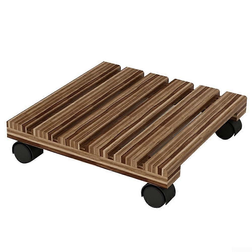Sturdy built wooden plant shelf with efficient roll function for daily use (25 x 25 cm).