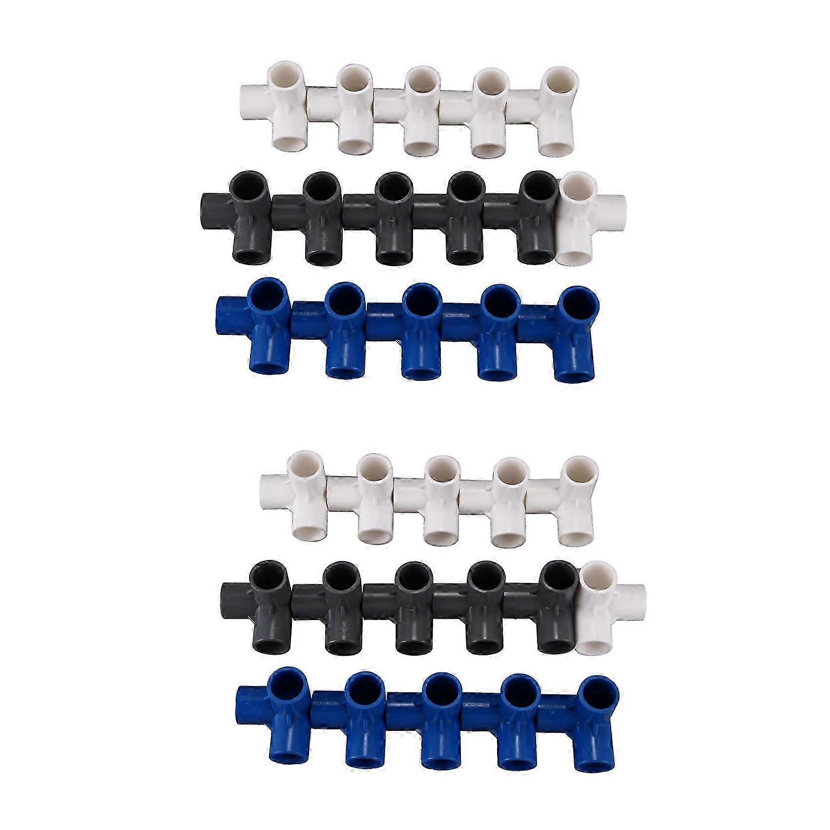32pcs Plastic PVC 20mm Hose Tee Connector 3 Way Joint For Garden Irrigation Watering Pipe Adapter T