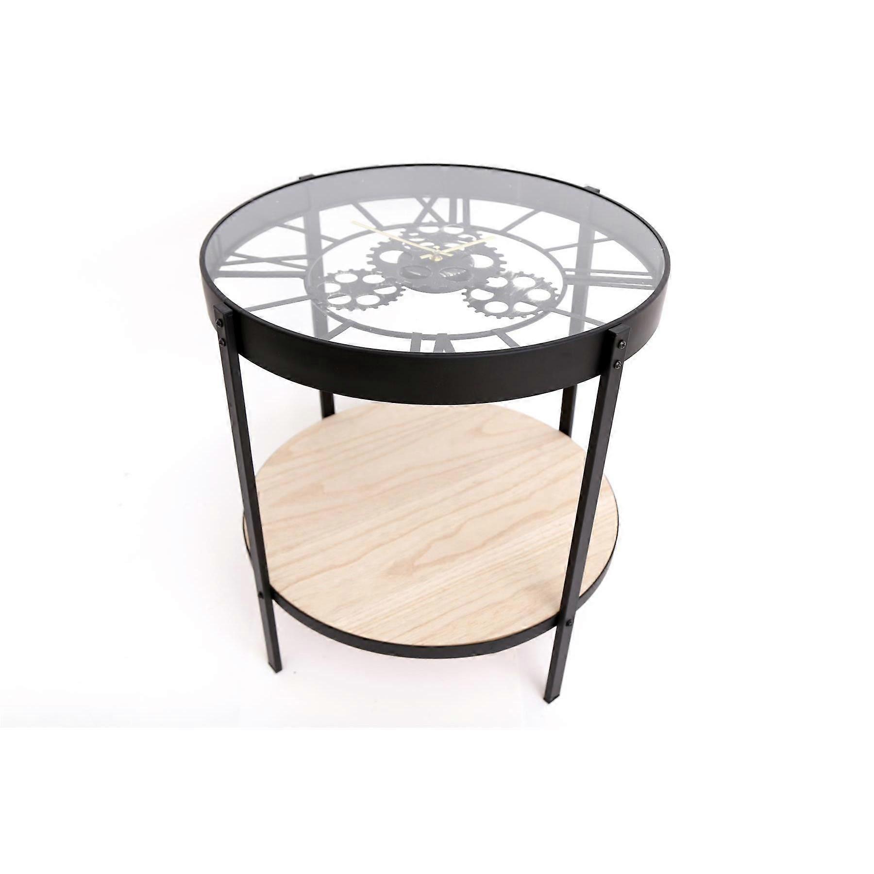 51x49CM Glass Table Clock Metal Home Decoration