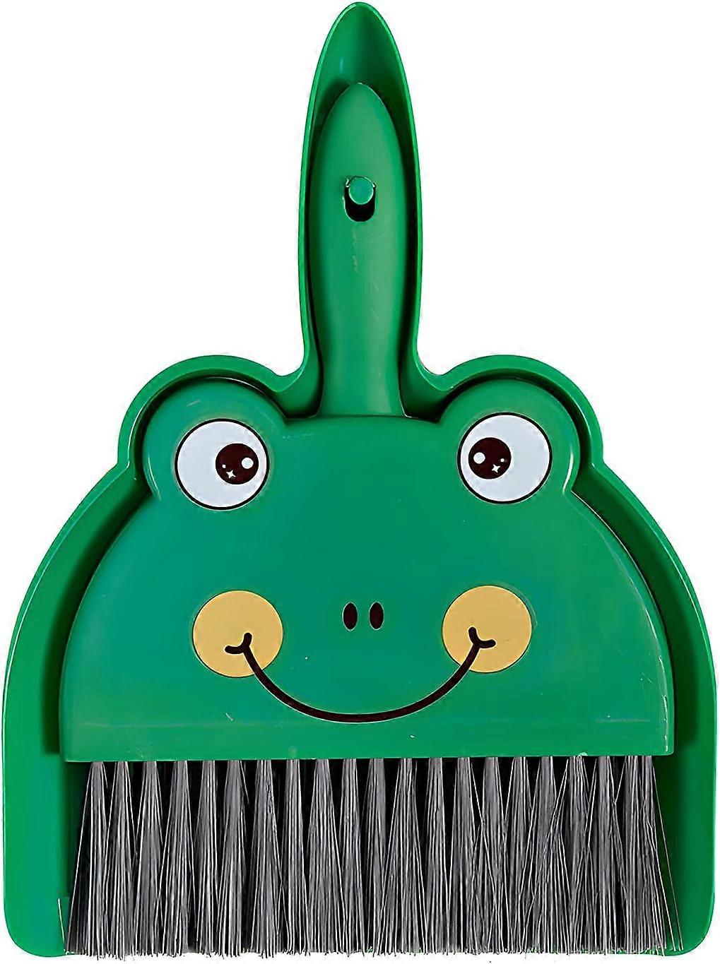 Mini Brush and Kitchen Broom Dustpan Set (Green Frog)
