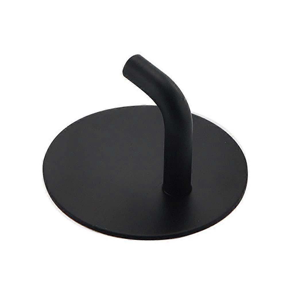 Self-Adhesive Black Bathrobe and Coat Holder, Heavy-Duty Super Strong Stainless Steel Hooks, No Drilling Required