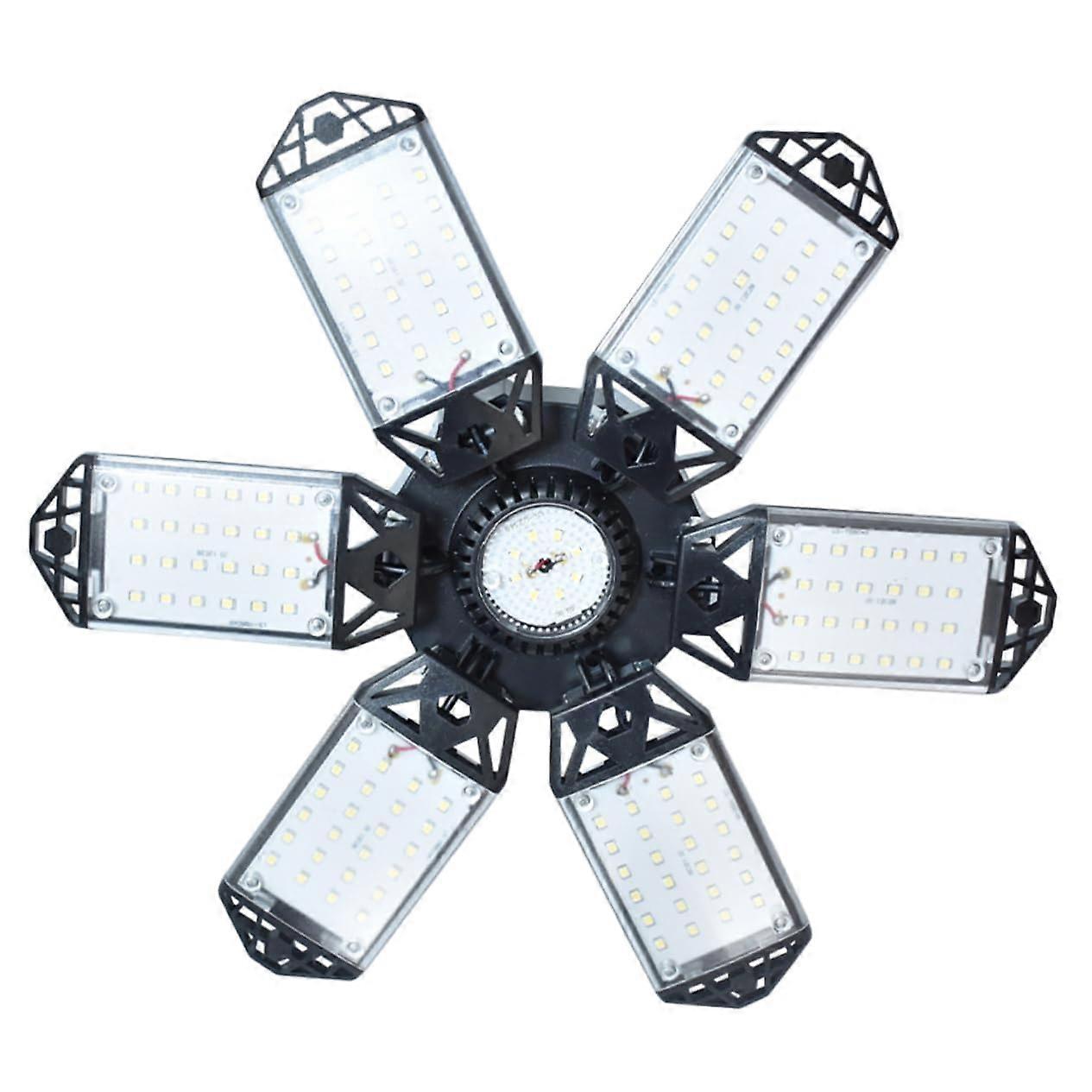 Energy-Saving Ceiling Fan Lights LED Ceiling Lamp for Camping and Garage, ABS Black, Compact Design, Efficient Lighting