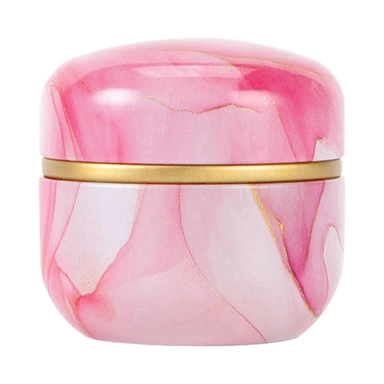 Japanese Tea Canisters Small Round Tinplate Canister Gold Rose Pattern Everyday Use 8.5x8.5CM Food Storage 1Set