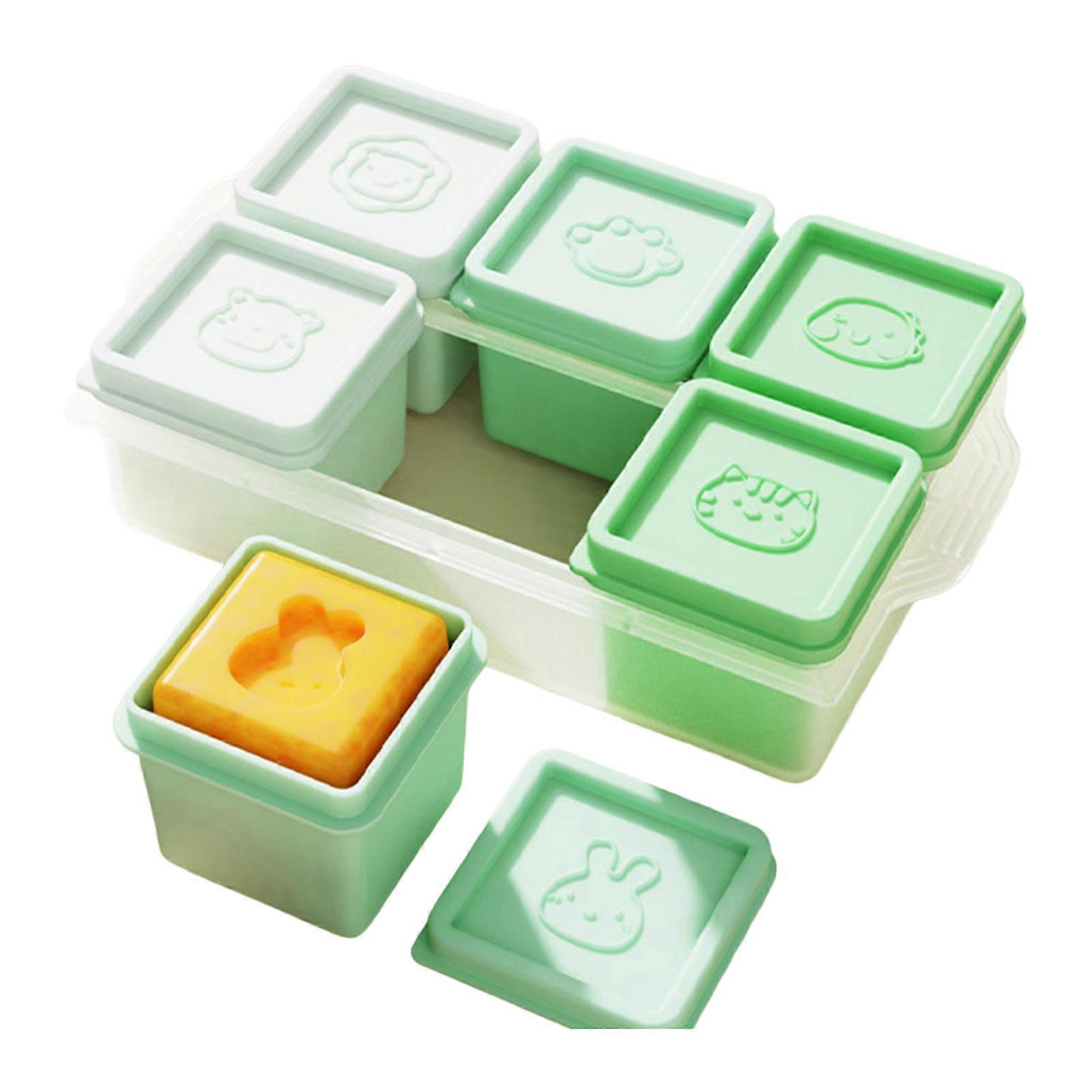 Silicone 6 Compartment Freezer Storage Container With Sealed Lid For Baby Food Snacks Ice Cubes Snacks Dividers
