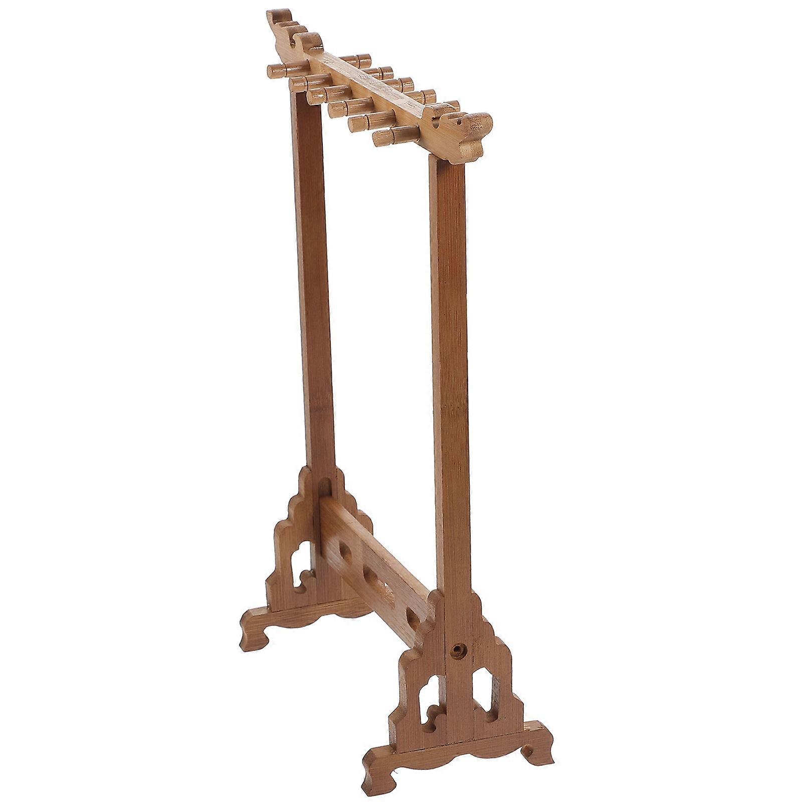 Chinese Calligraphy Brush Stand Wooden Material Desktop Decoration For Calligraphy Tools 13.6×11.0×3.9in 1Pack