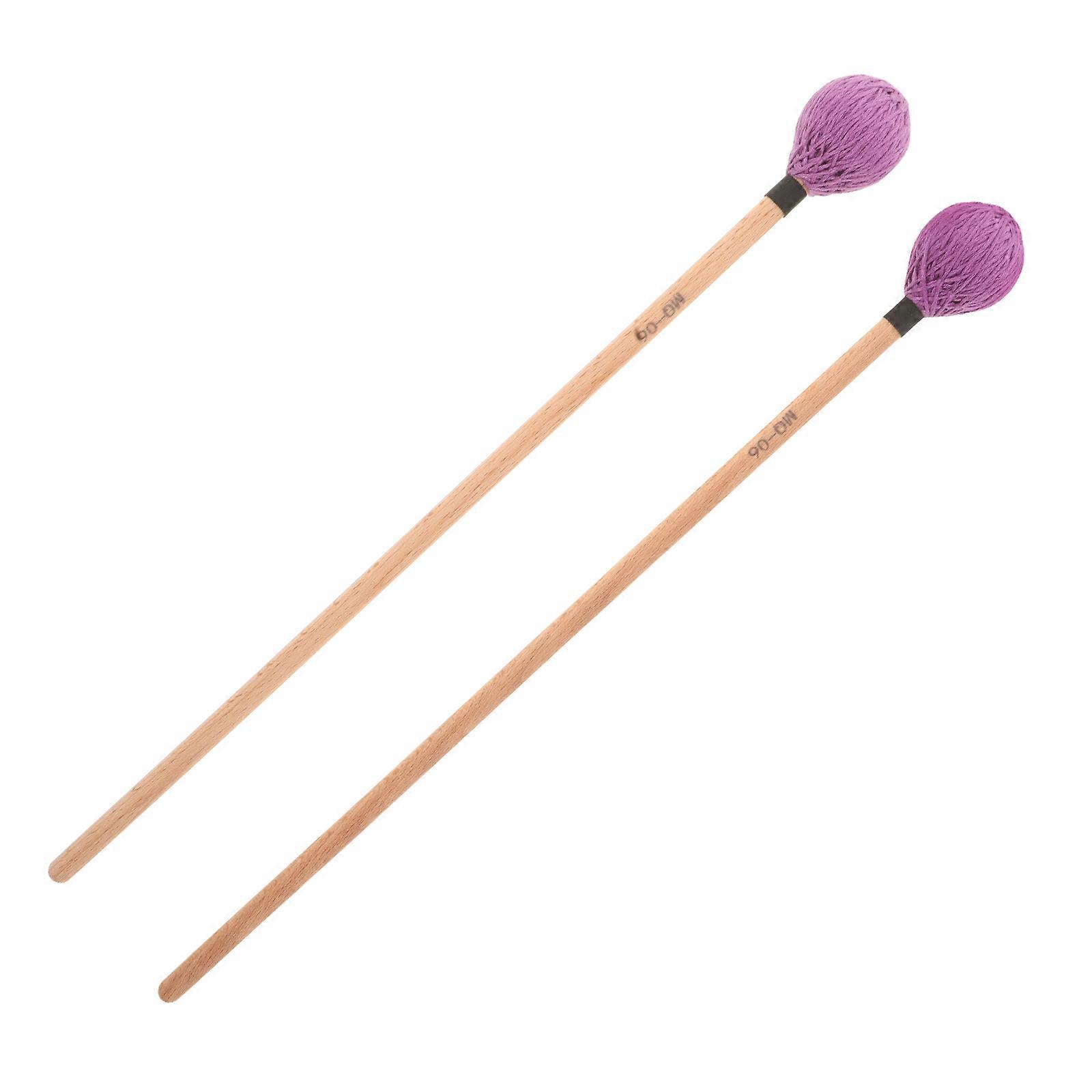 Wooden Marimba Sticks Music Instrument Drumsticks Round Shaft With Wrapped Wool Suitable For Daily Practice Beginners 1Pair