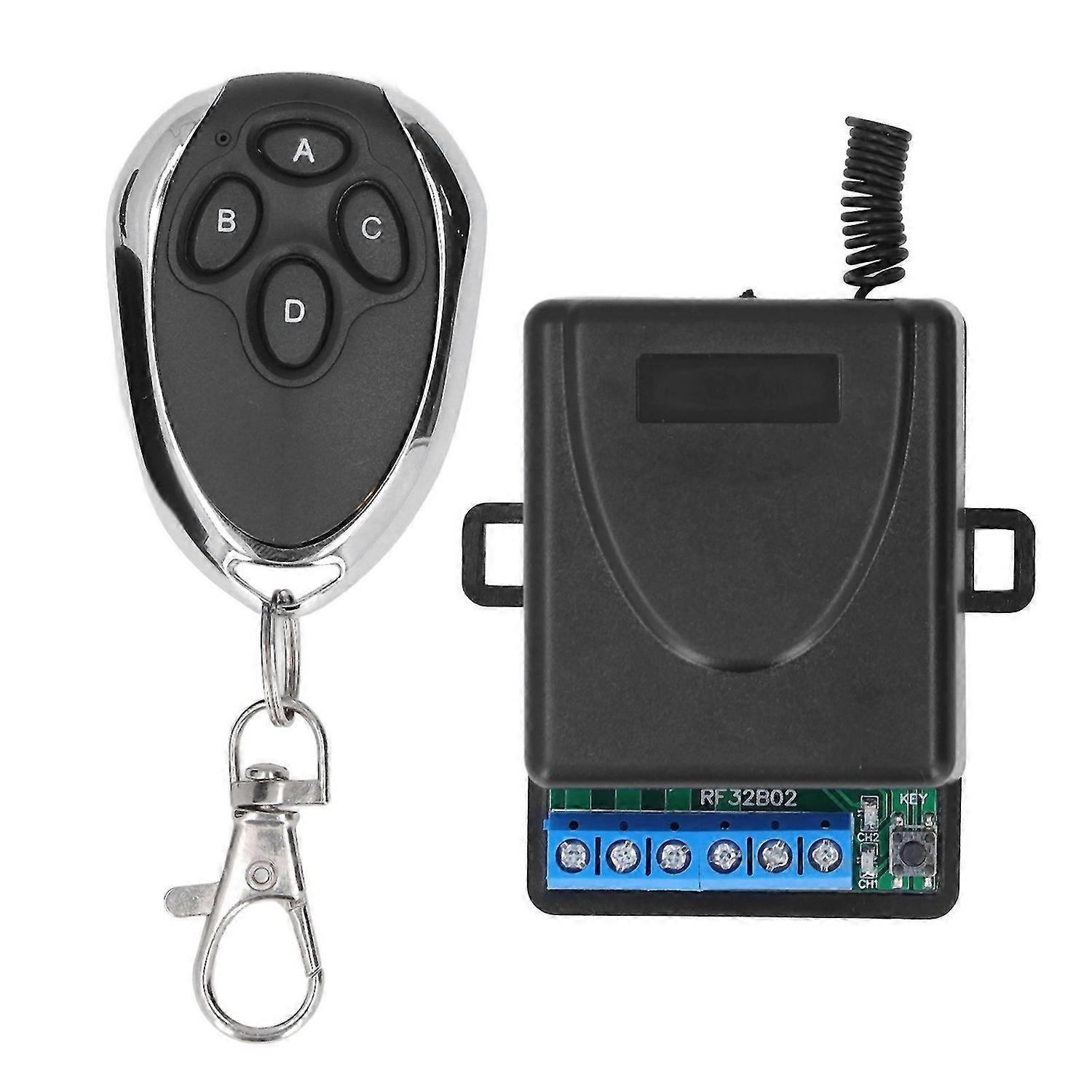 Relay Receiver Switch Module Wireless Remote Control Rolling Code 2 Channel 433M Transmitter