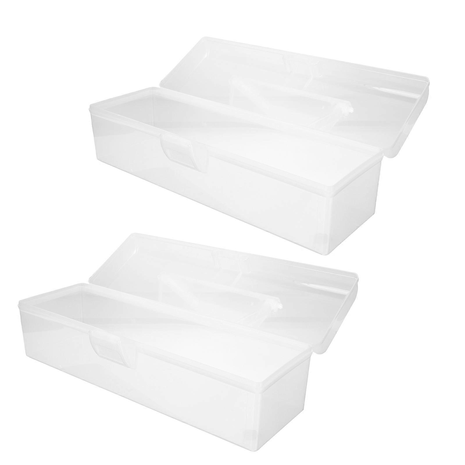 White Plastic Storage Box for Household Organization Simple Designed Box Lightweight and 2 Pieces