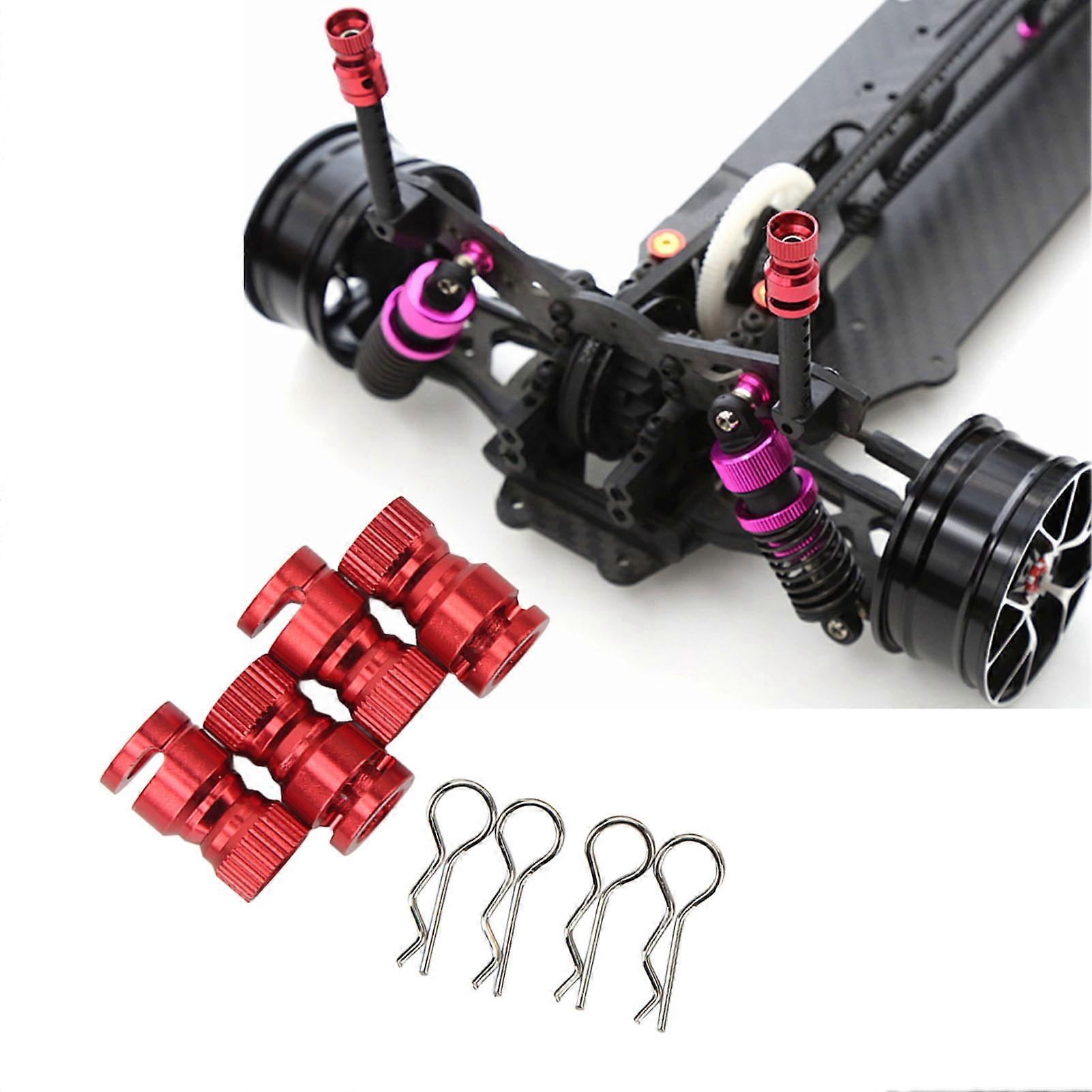4Pcs Metal RC Body Shell Mount Column Hole Locator Magnetic Car Shell Hole Locator for PC PVC Shell RC Car Red