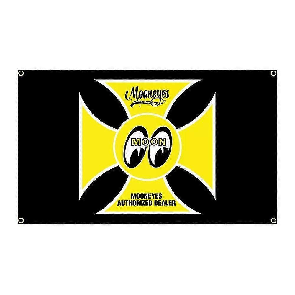 2025年最新モデル90x150cmムーンアイヴィンテージ改造車の旗ポリエステルプリント