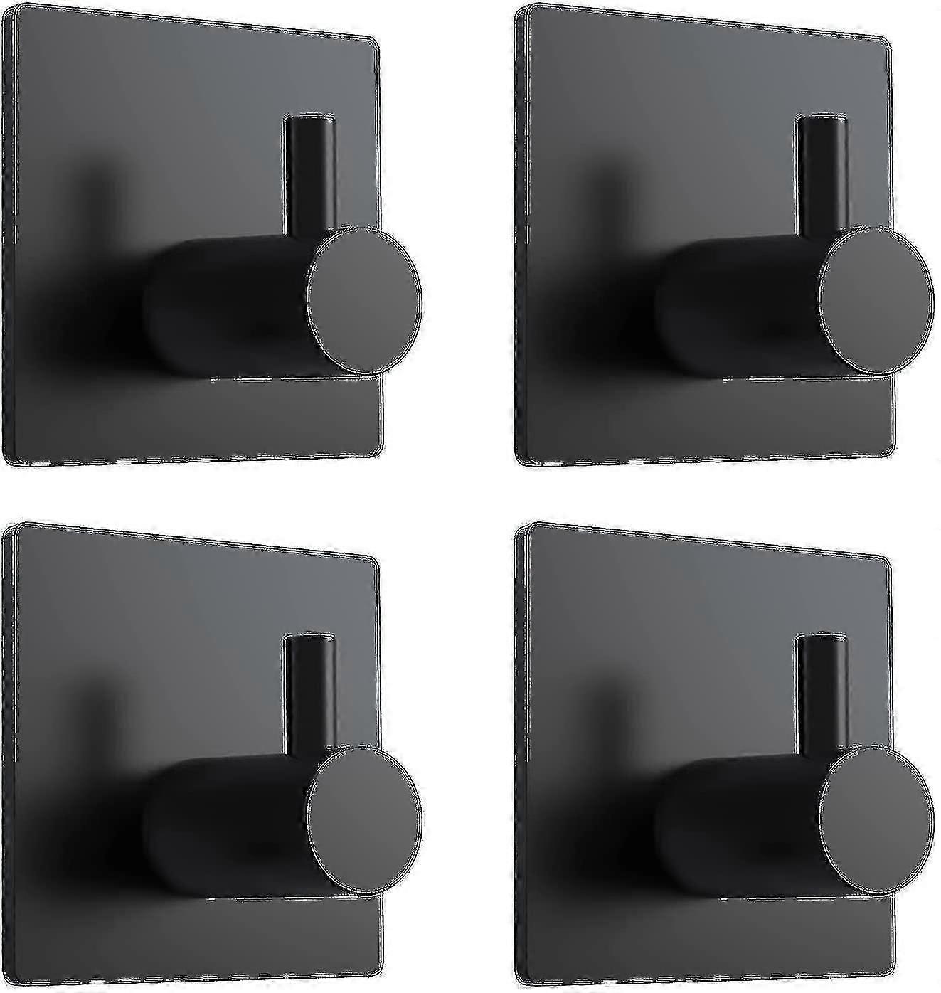 Αυτοκόλλητοι γάντζοι, μαύροι αυτοκόλλητοι γάντζοι πετσετών ανοξείδωτου, 4 πακέτα--